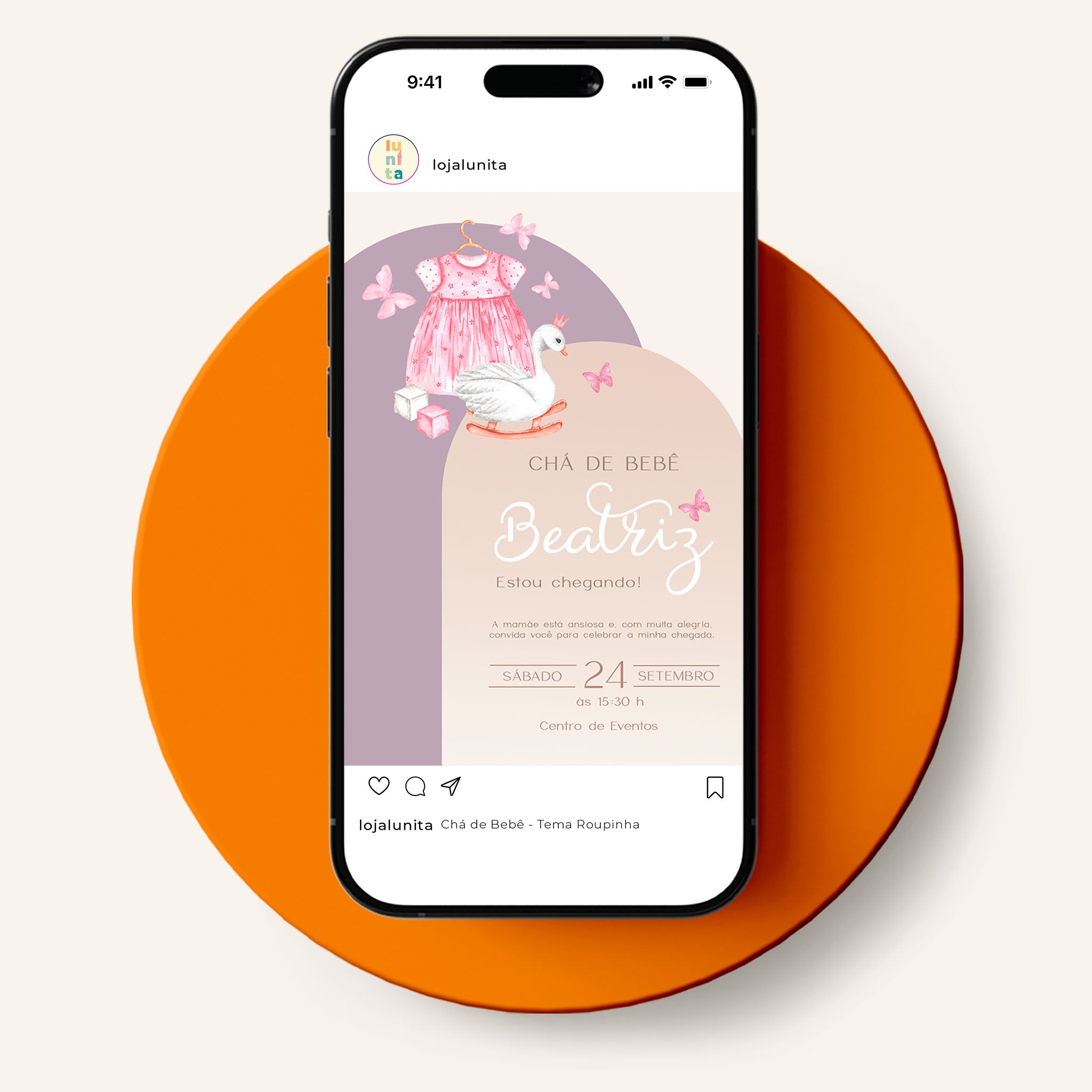 Traje de invitación digital para baby shower