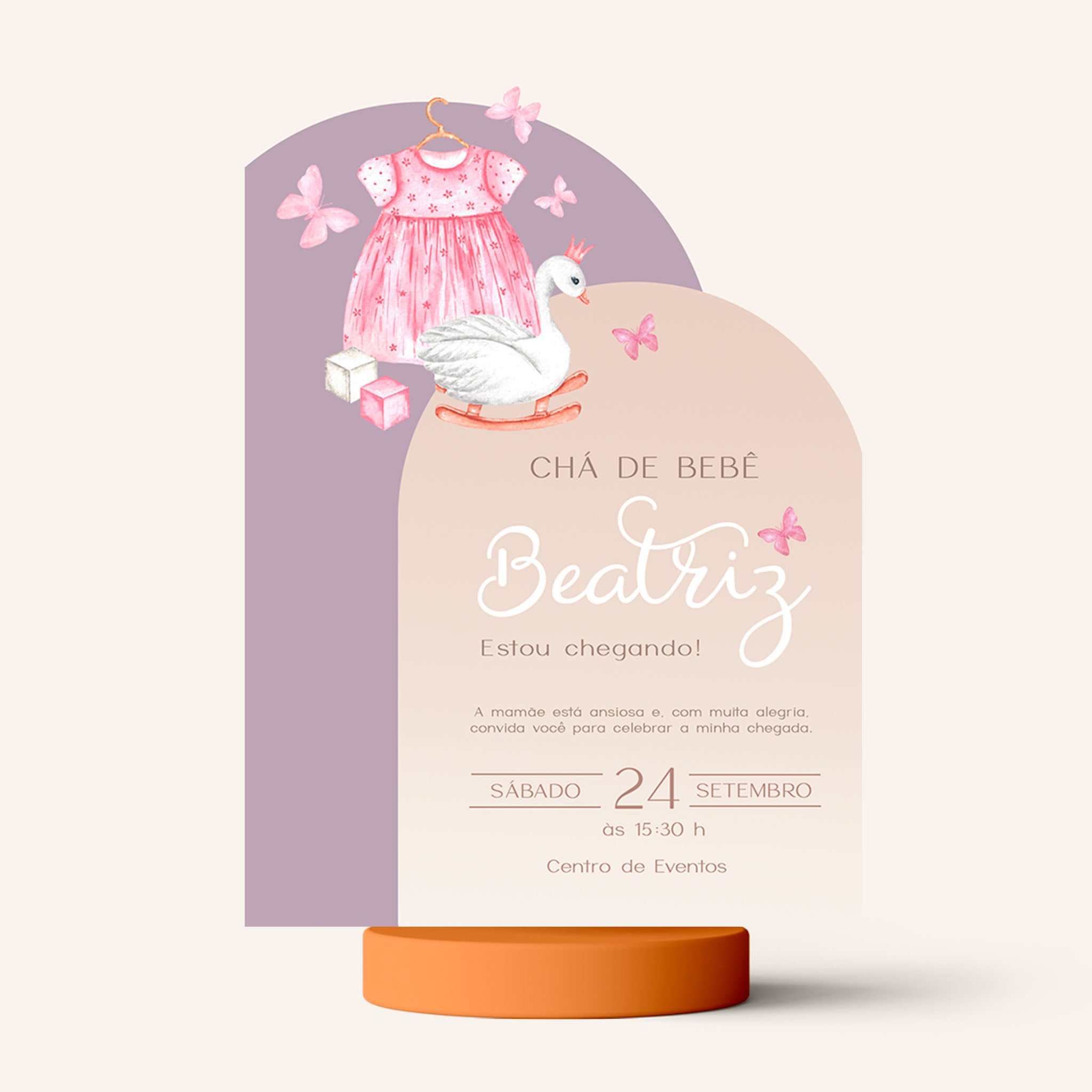 Traje de invitación digital para baby shower