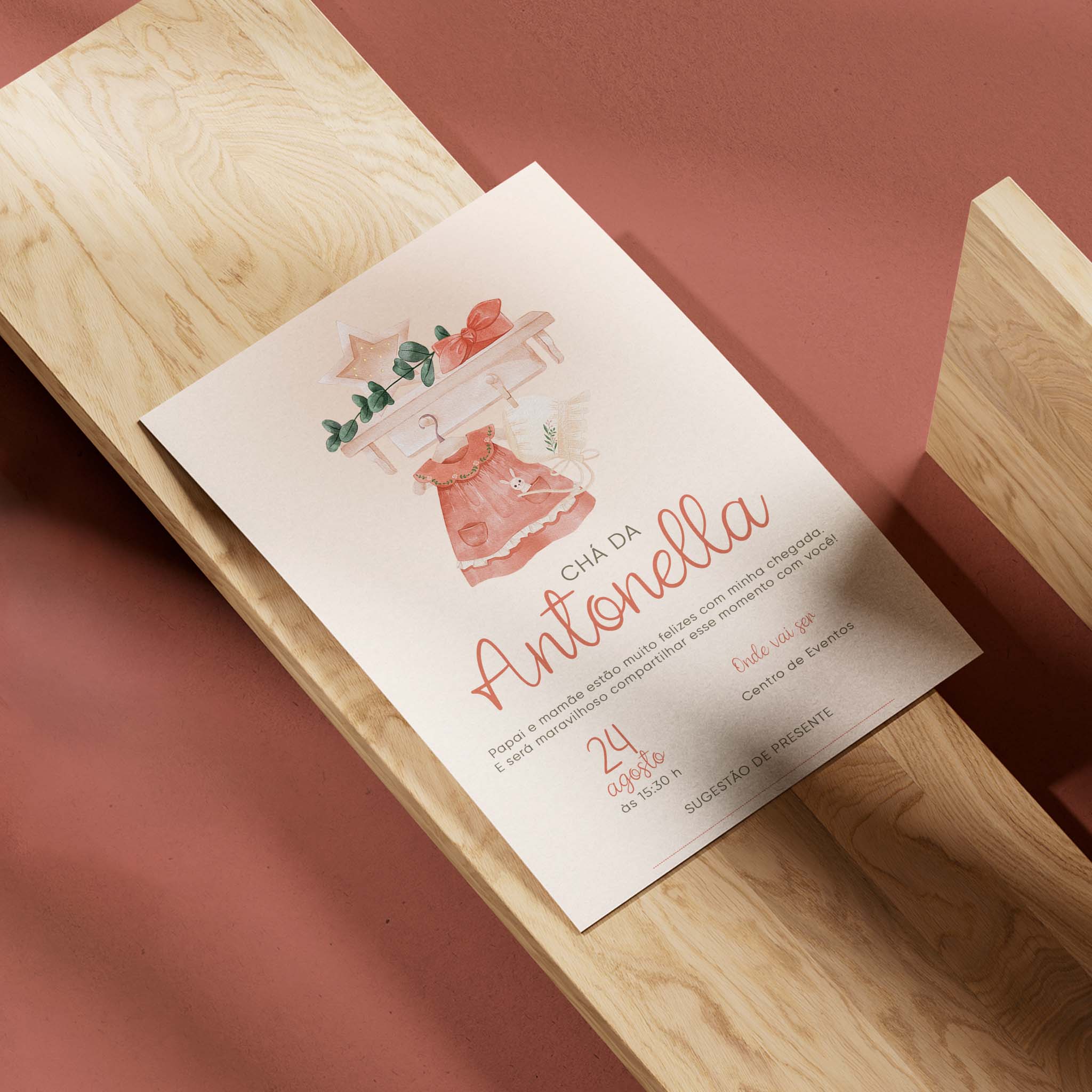 Traje de invitación digital para baby shower