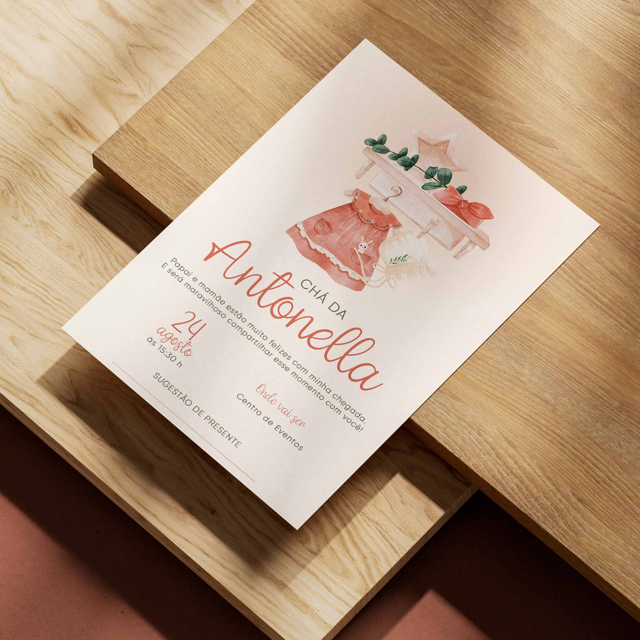 Traje de invitación digital para baby shower