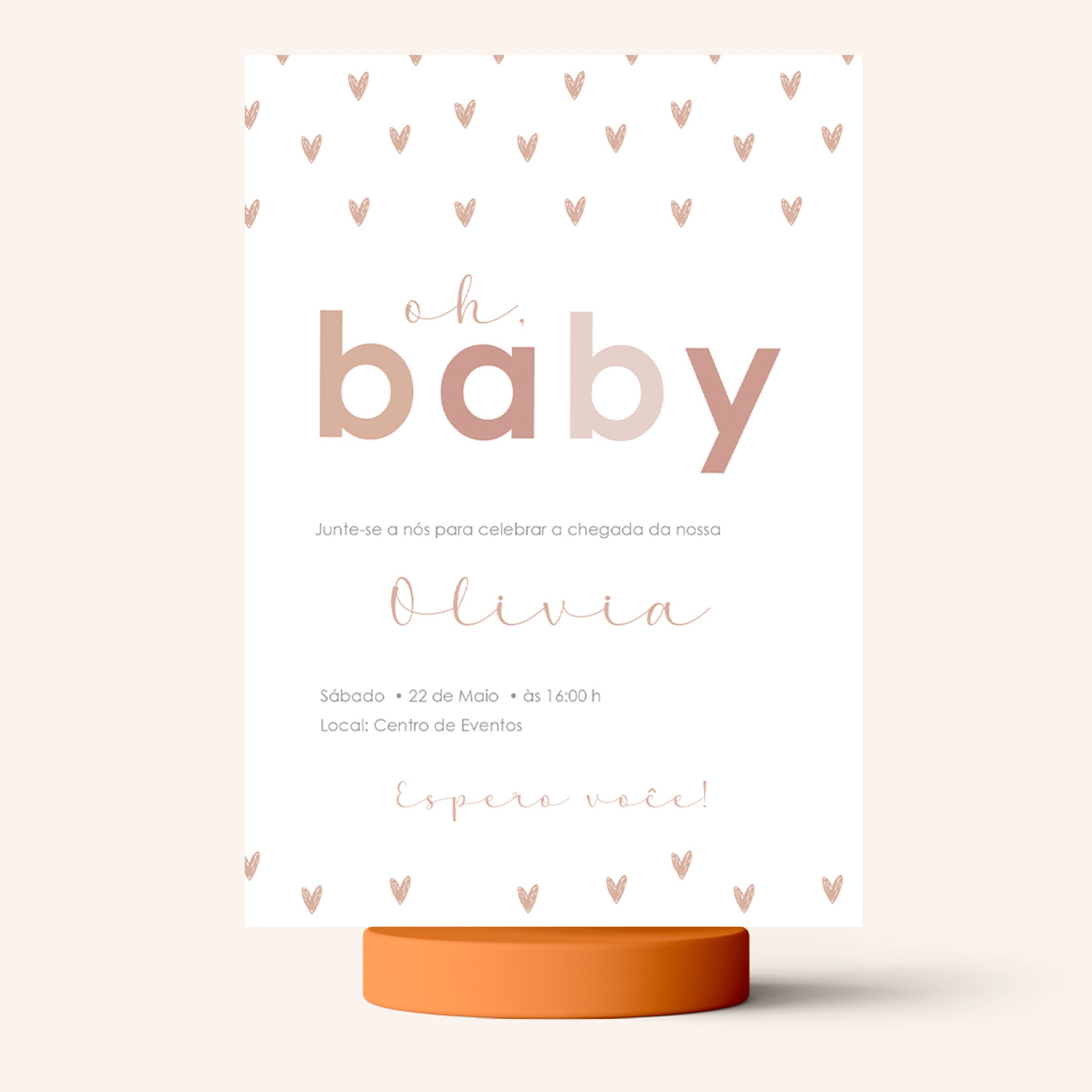 Invitación digital minimalista para baby shower