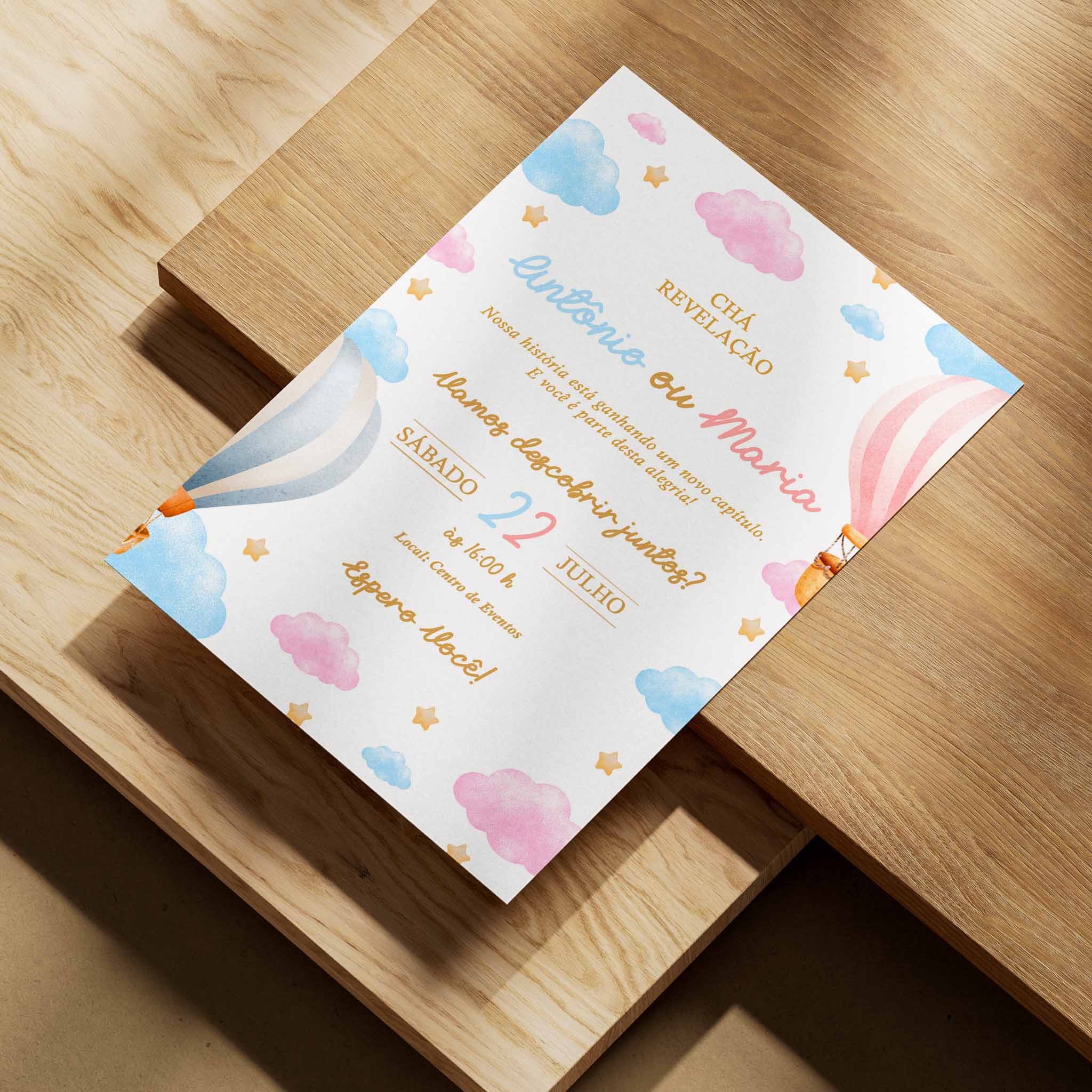 Invitación digital para revelar el género en la nube