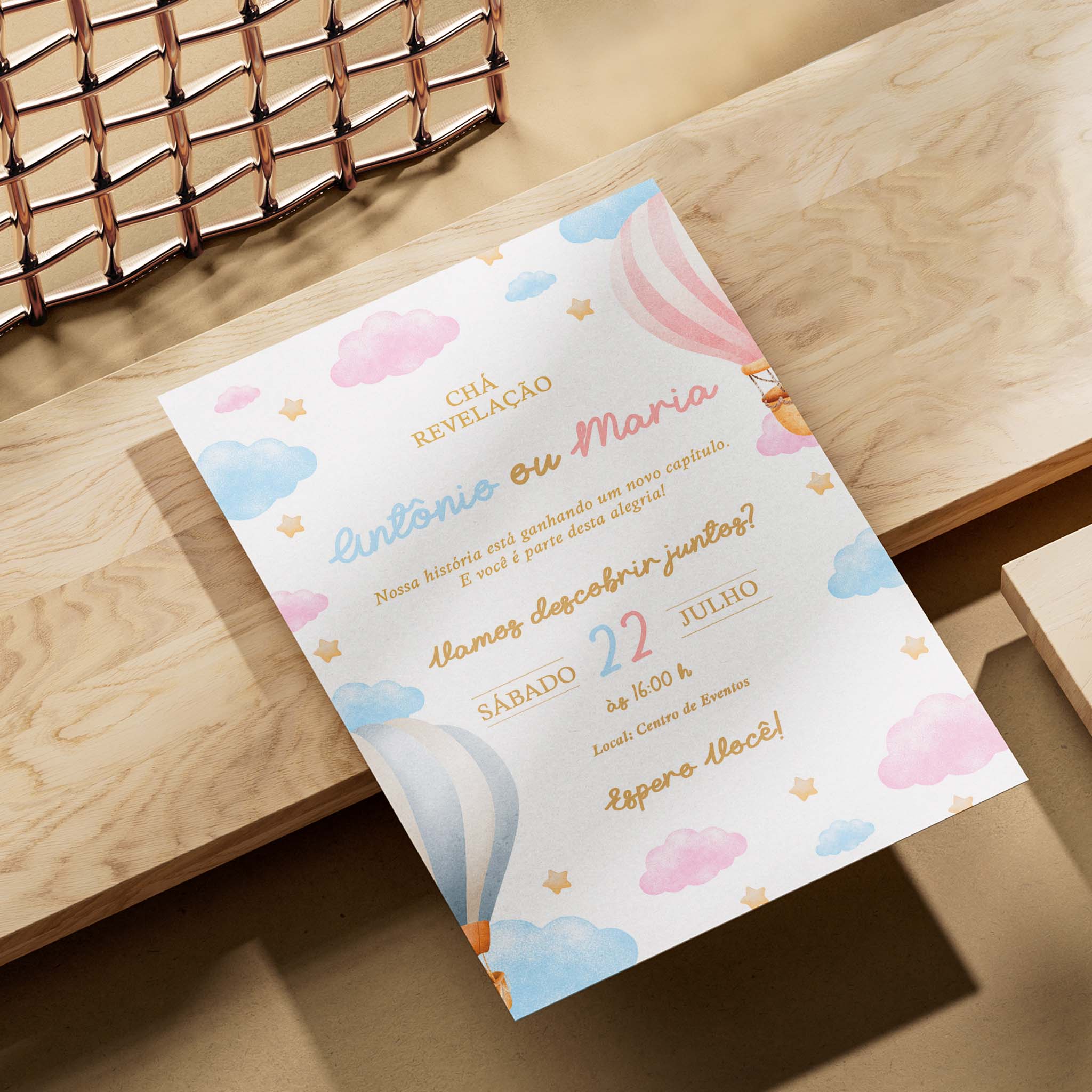 Invitación digital para revelar el género en la nube