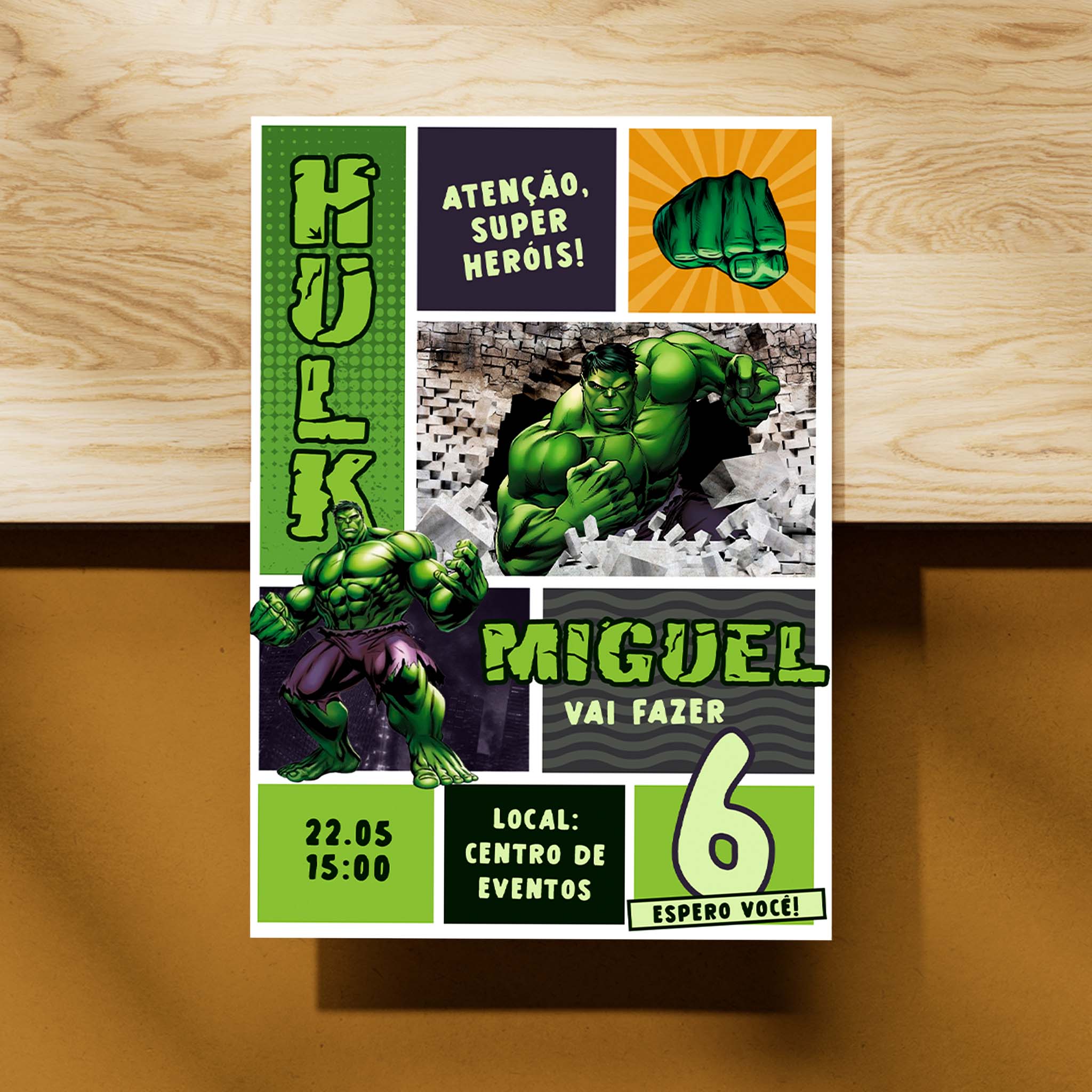 Invitación digital de cumpleaños de Hulk Avengers