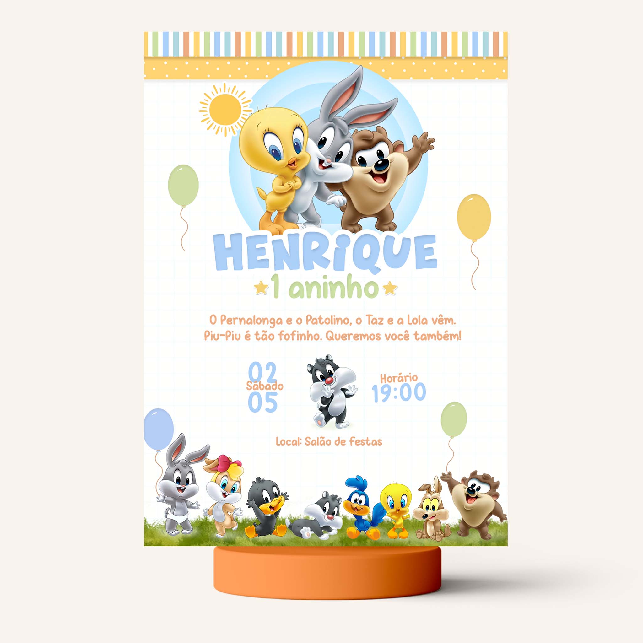 Convite Digital Aniversário Looney Tunes