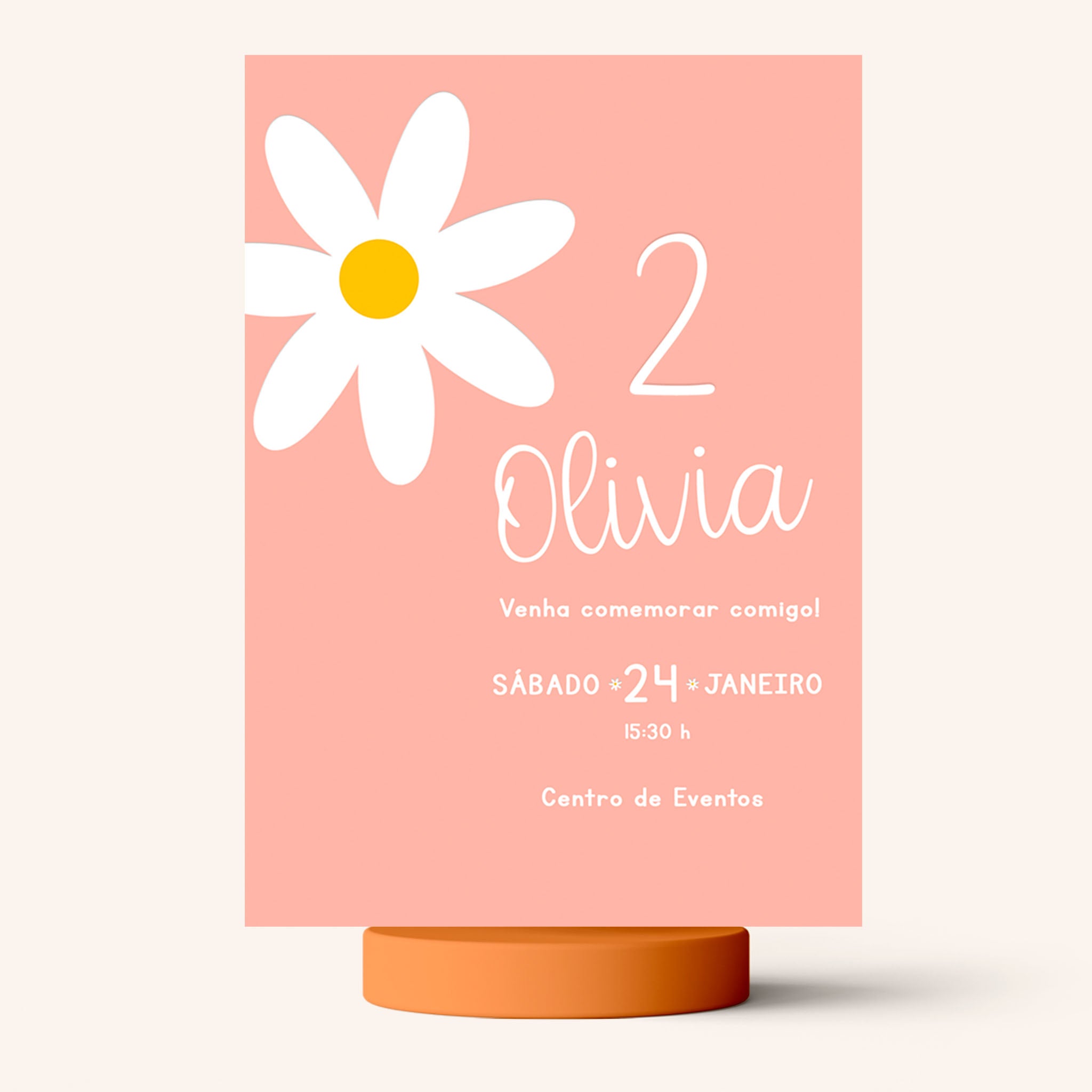 Invitación de cumpleaños digital Daisy