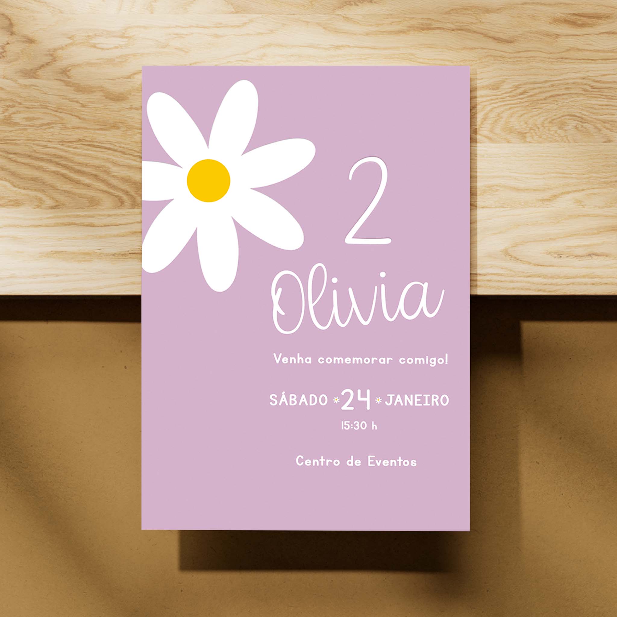 Invitación de cumpleaños digital Daisy