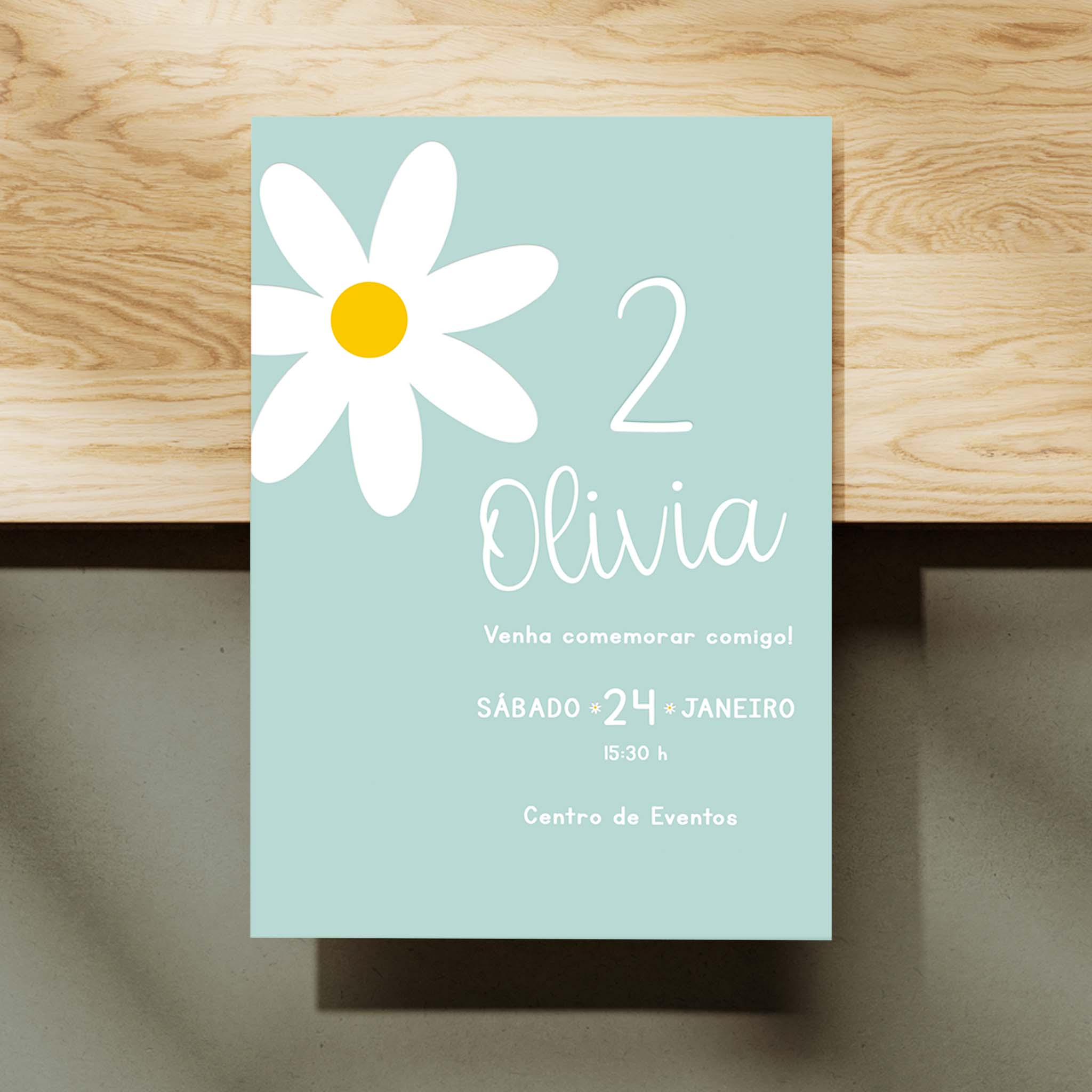 Invitación de cumpleaños digital Daisy