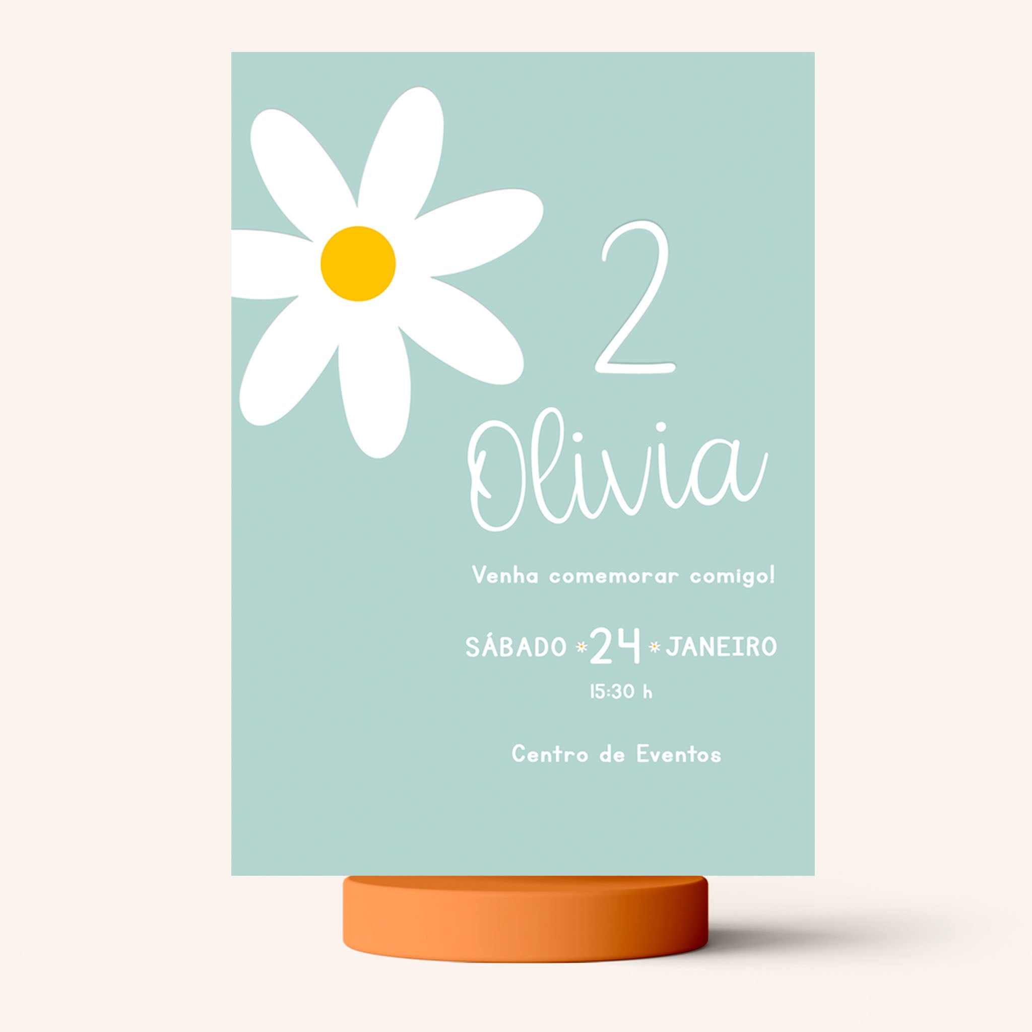Invitación de cumpleaños digital Daisy