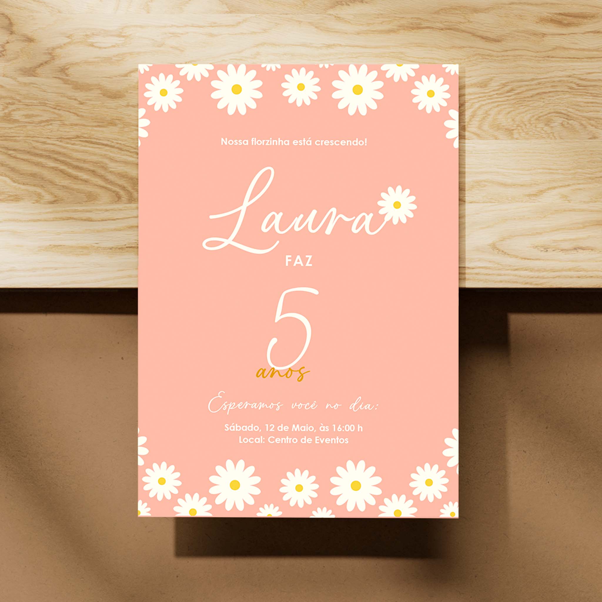 Invitación de cumpleaños digital Daisy