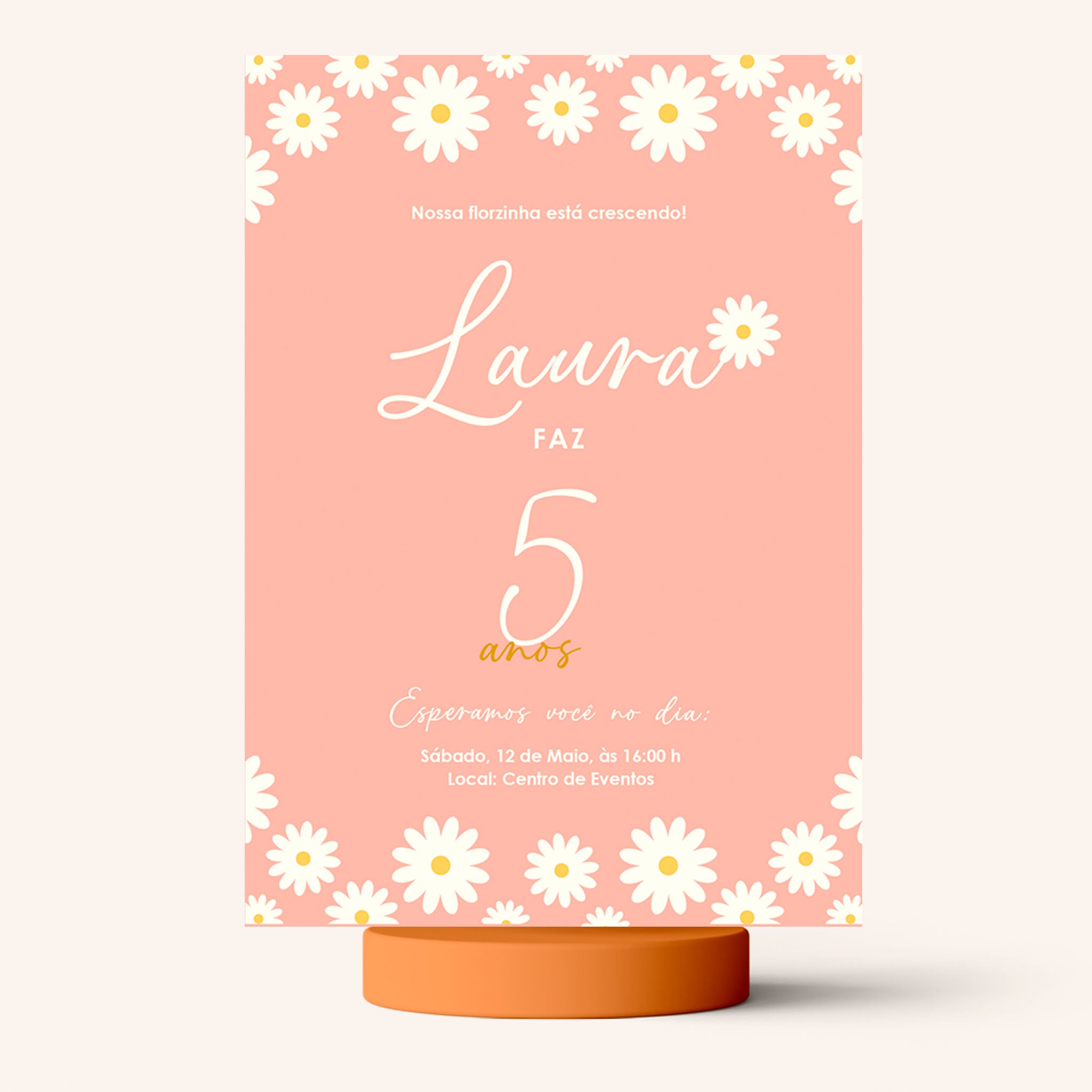 Invitación de cumpleaños digital Daisy