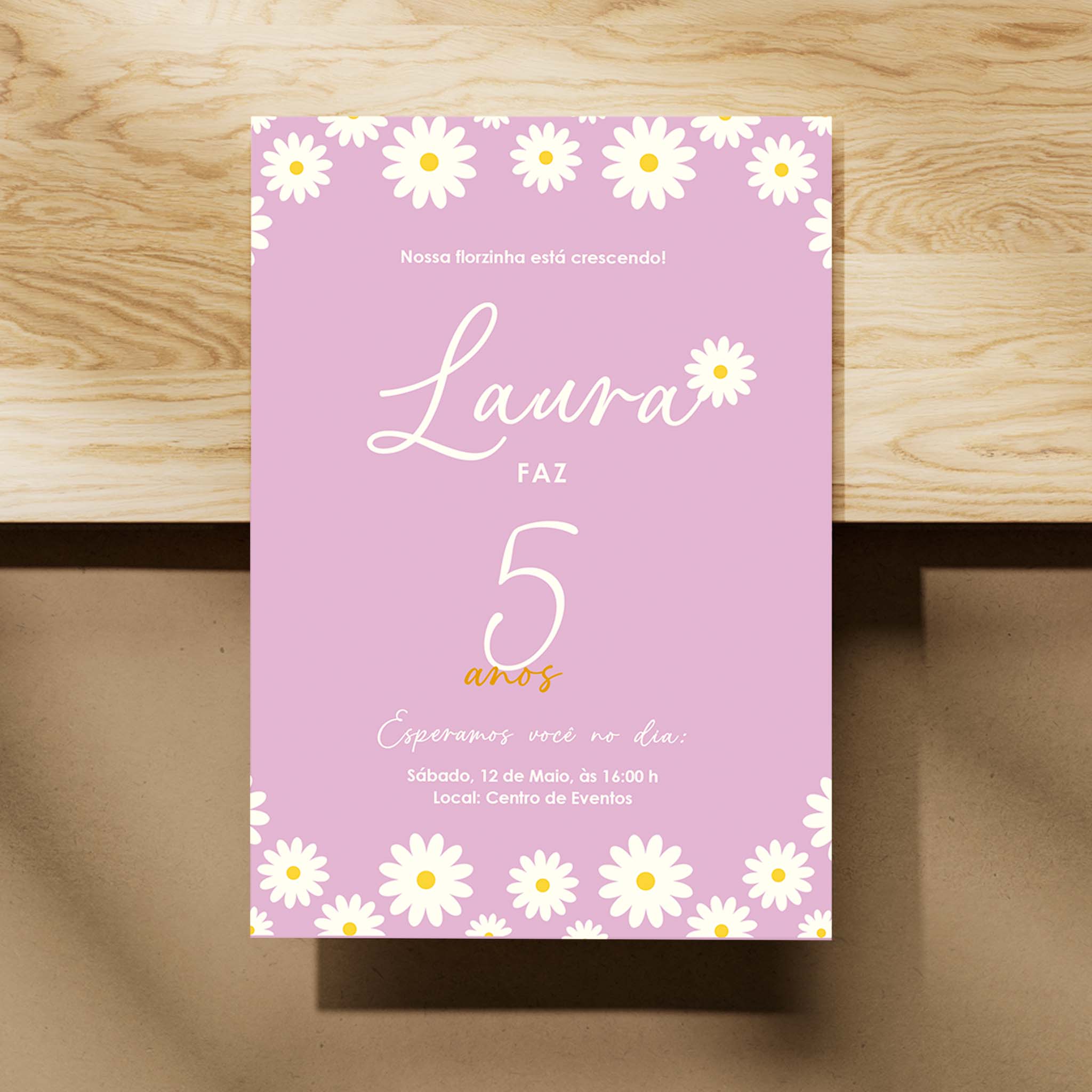 Invitación de cumpleaños digital Daisy