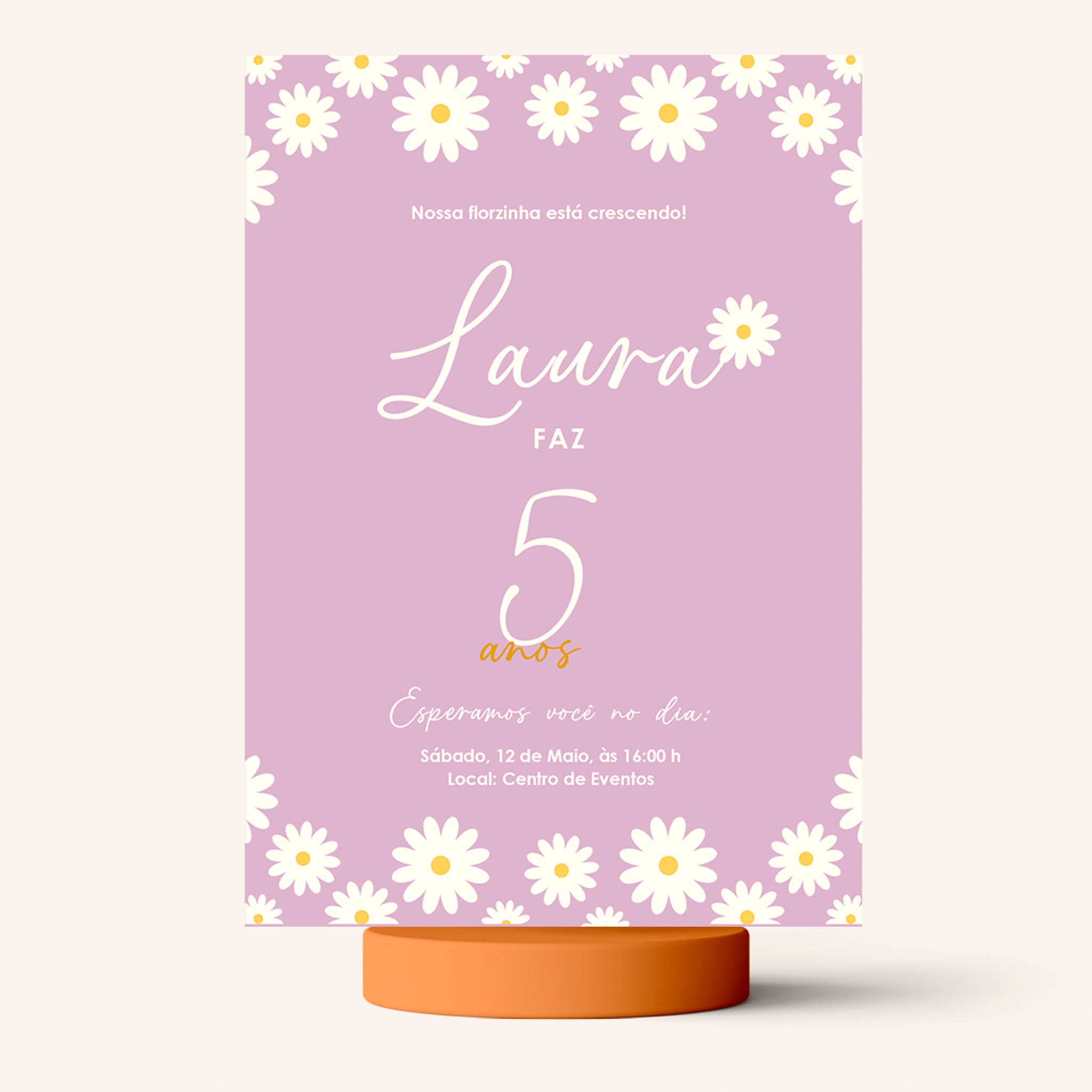 Invitación de cumpleaños digital Daisy