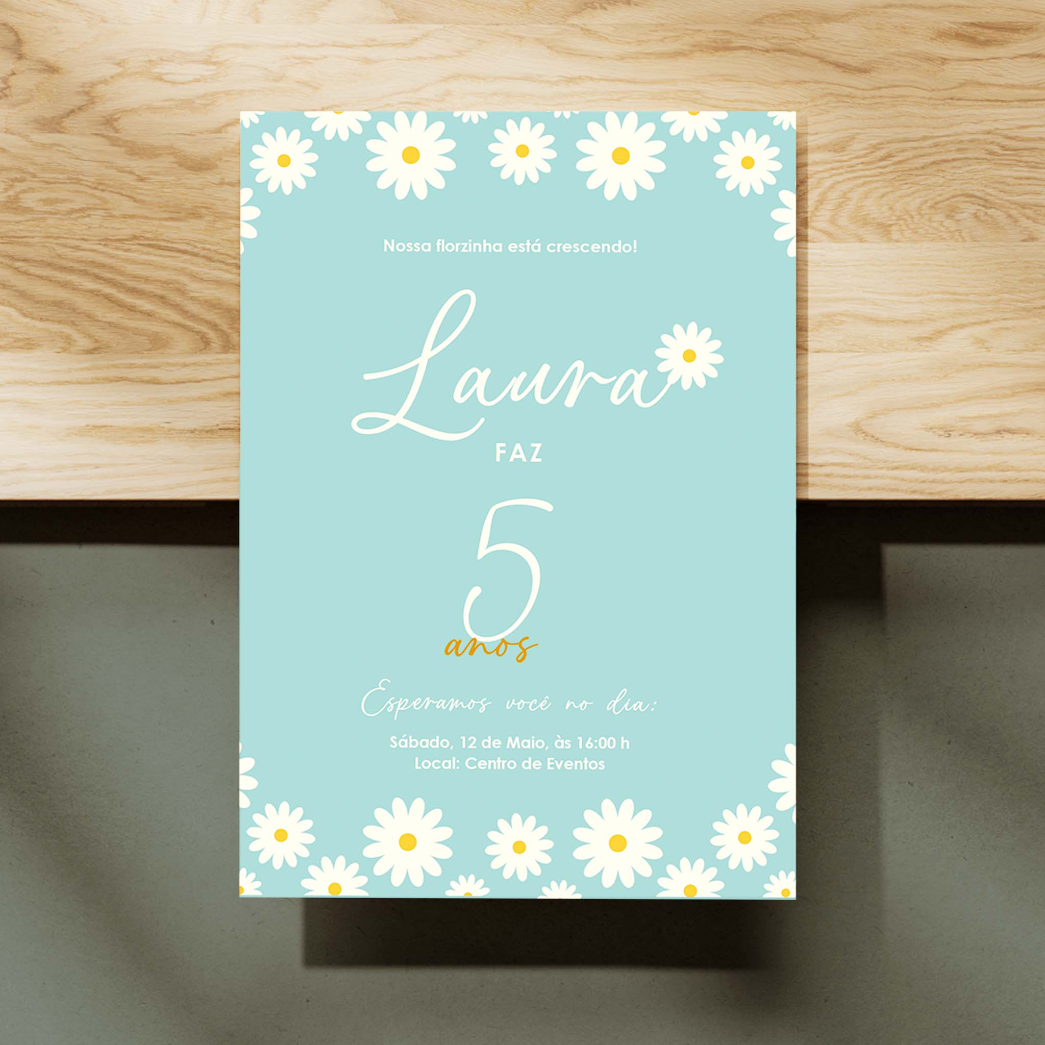 Invitación de cumpleaños digital Daisy
