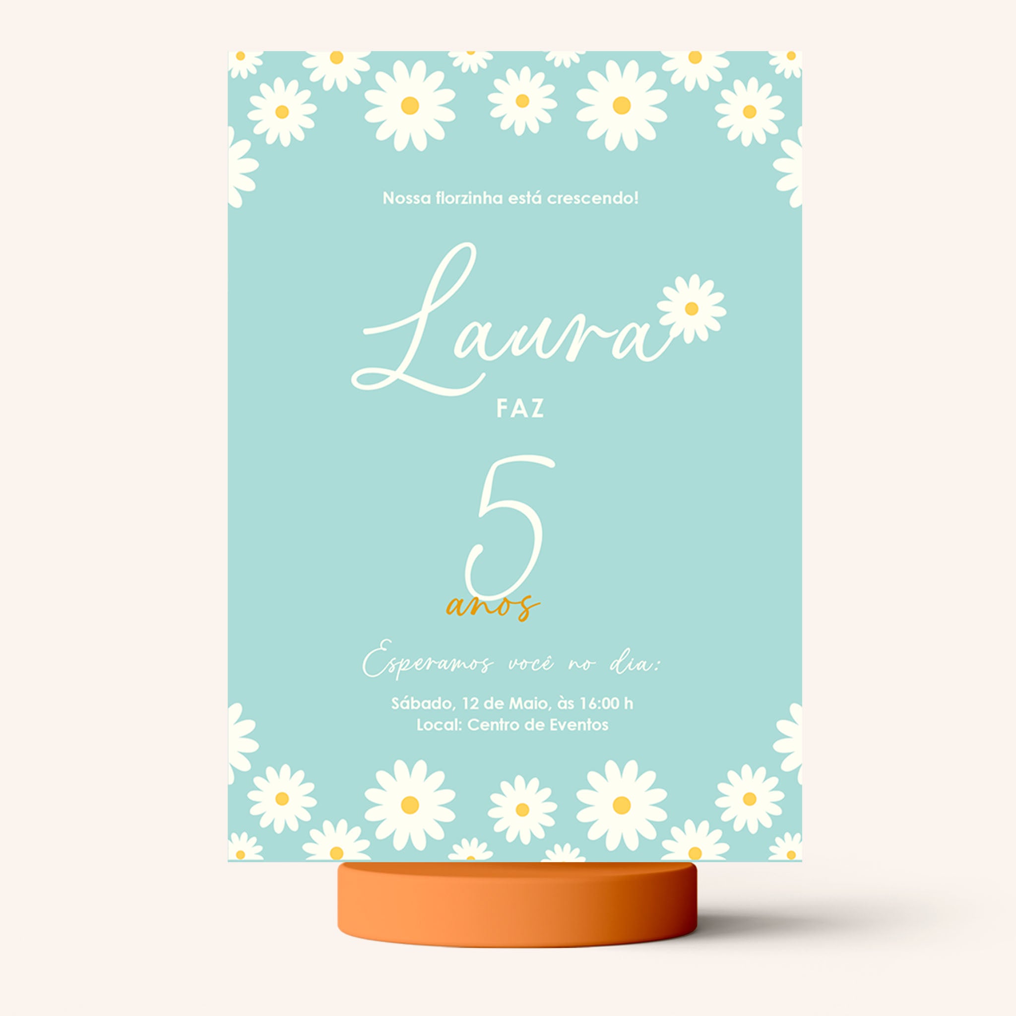 Invitación de cumpleaños digital Daisy