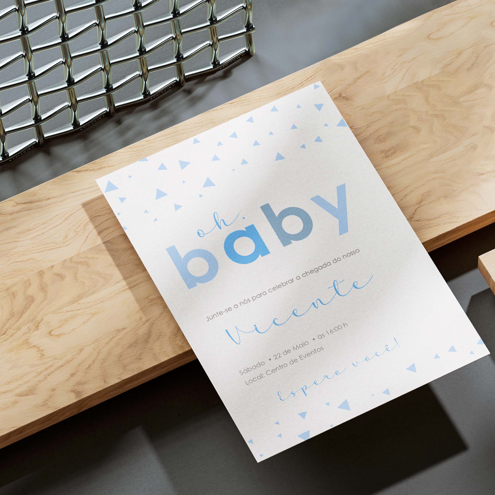 Invitación digital minimalista para baby shower