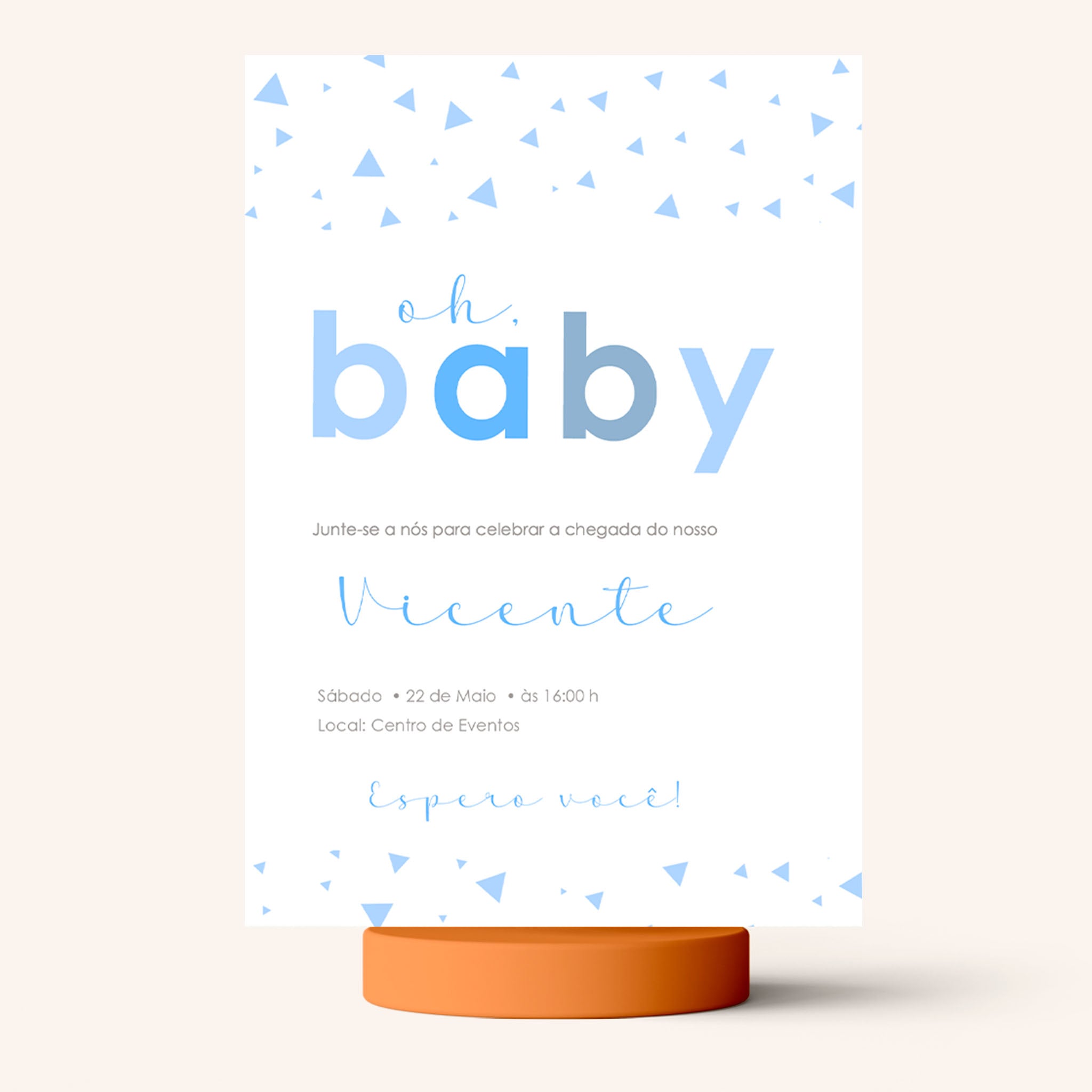 Invitación digital minimalista para baby shower