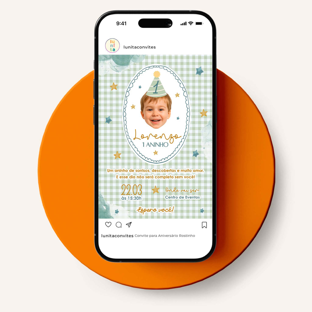 Convite Digital Aniversário Rostinho