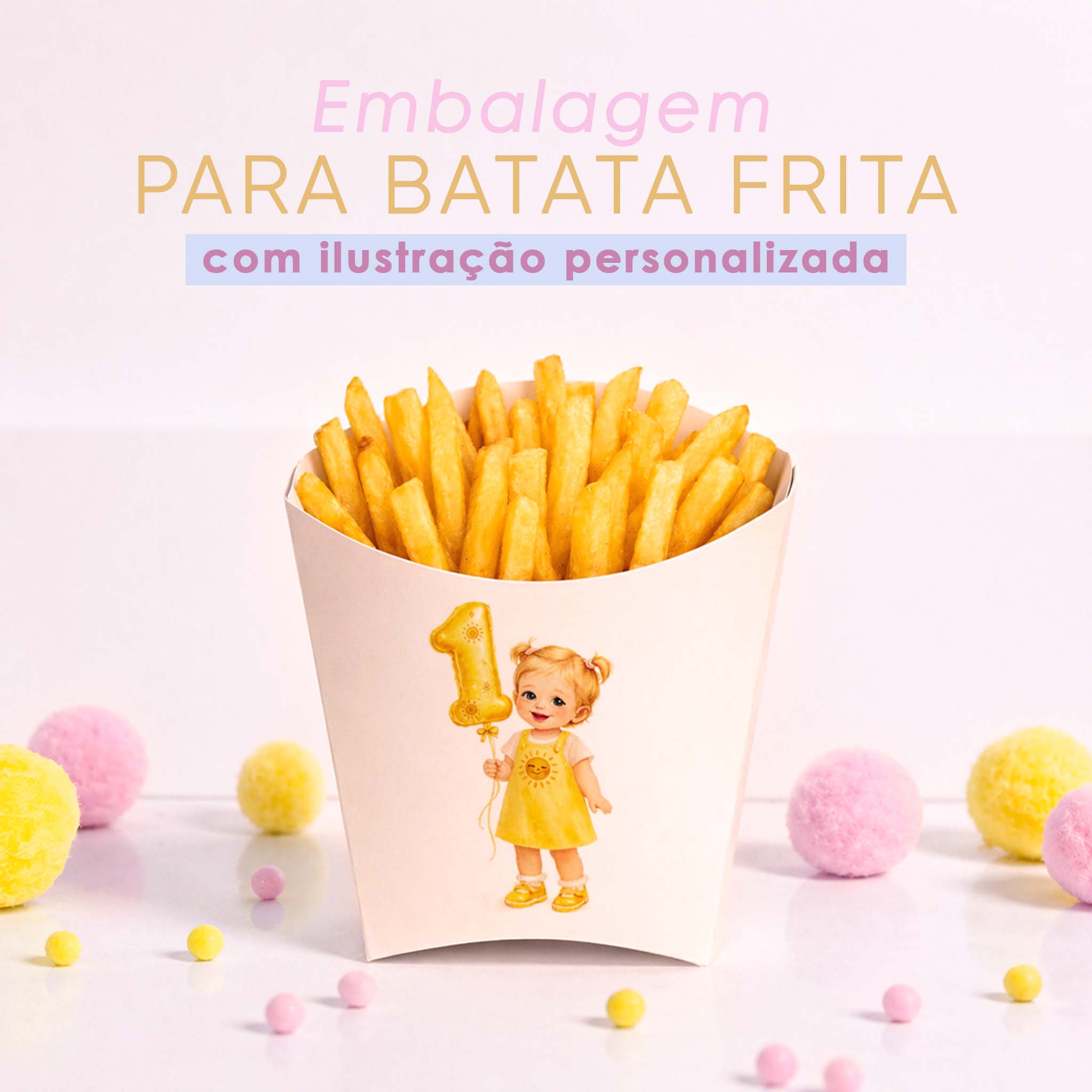 Caixa para Batata Frita 1ª Volta ao Sol