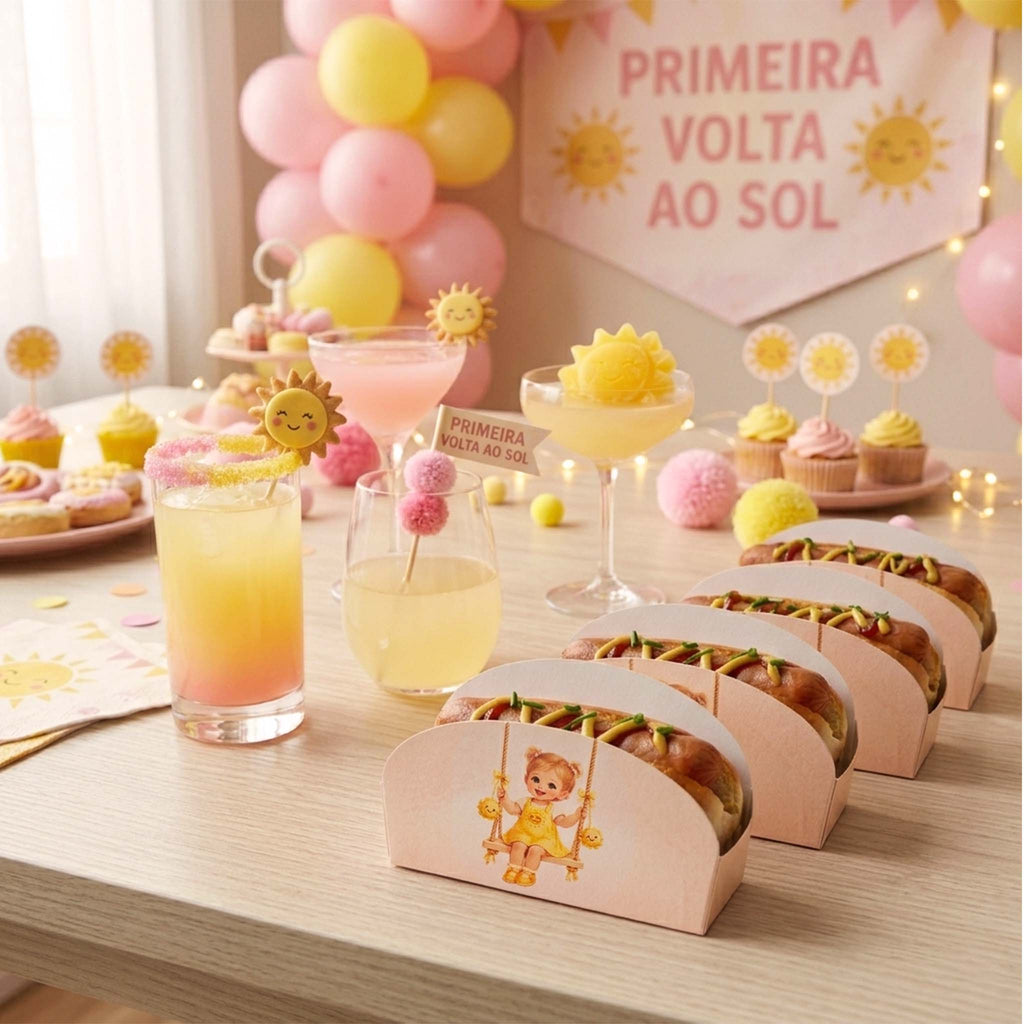 Caixa para Mini Hot Dog 1ª Volta ao Sol
