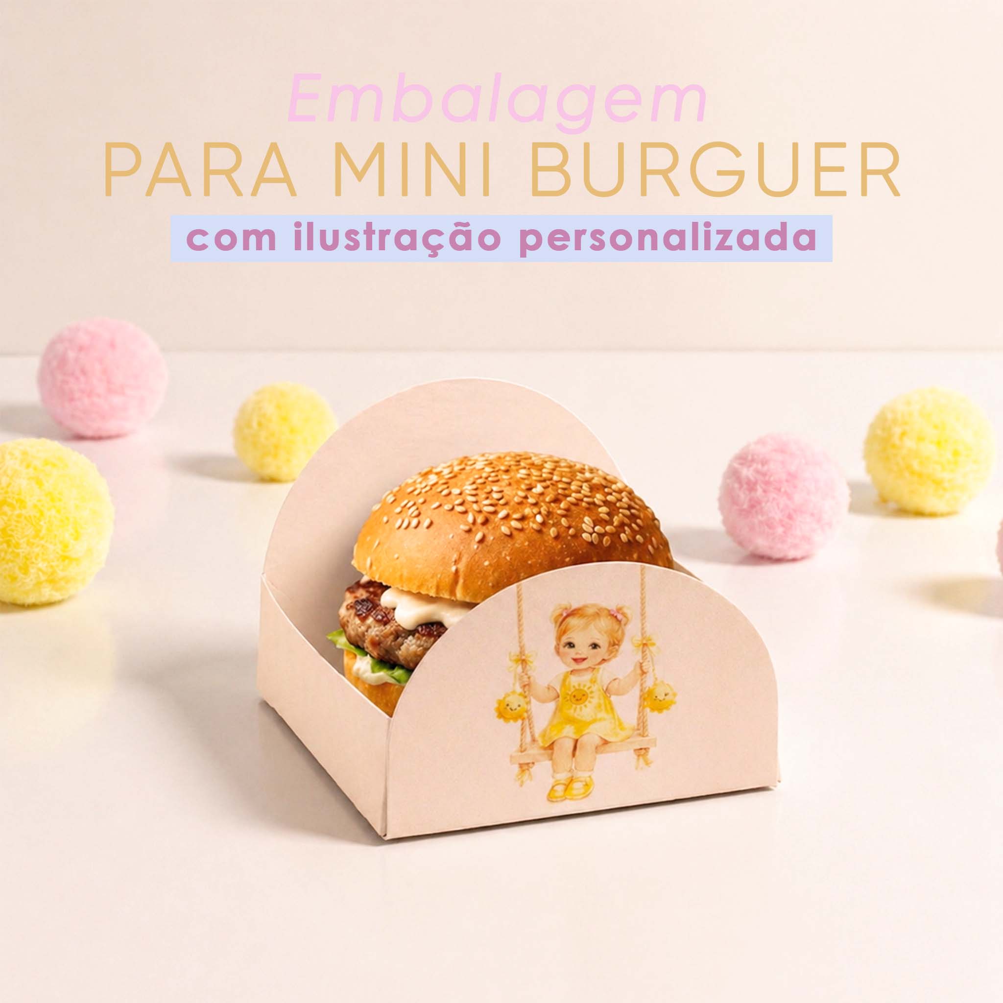 Caixa para Mini Burguer 1ª Volta ao Sol