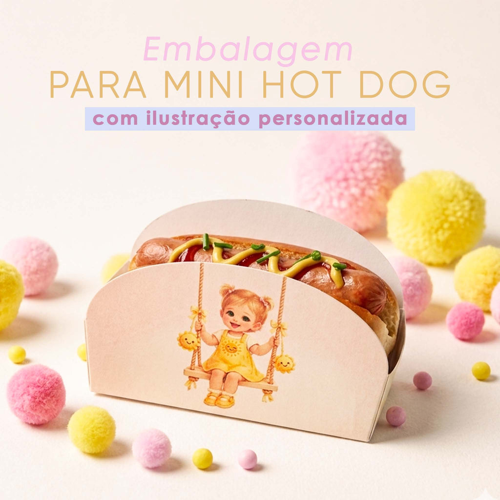 Caixa para Mini Hot Dog 1ª Volta ao Sol