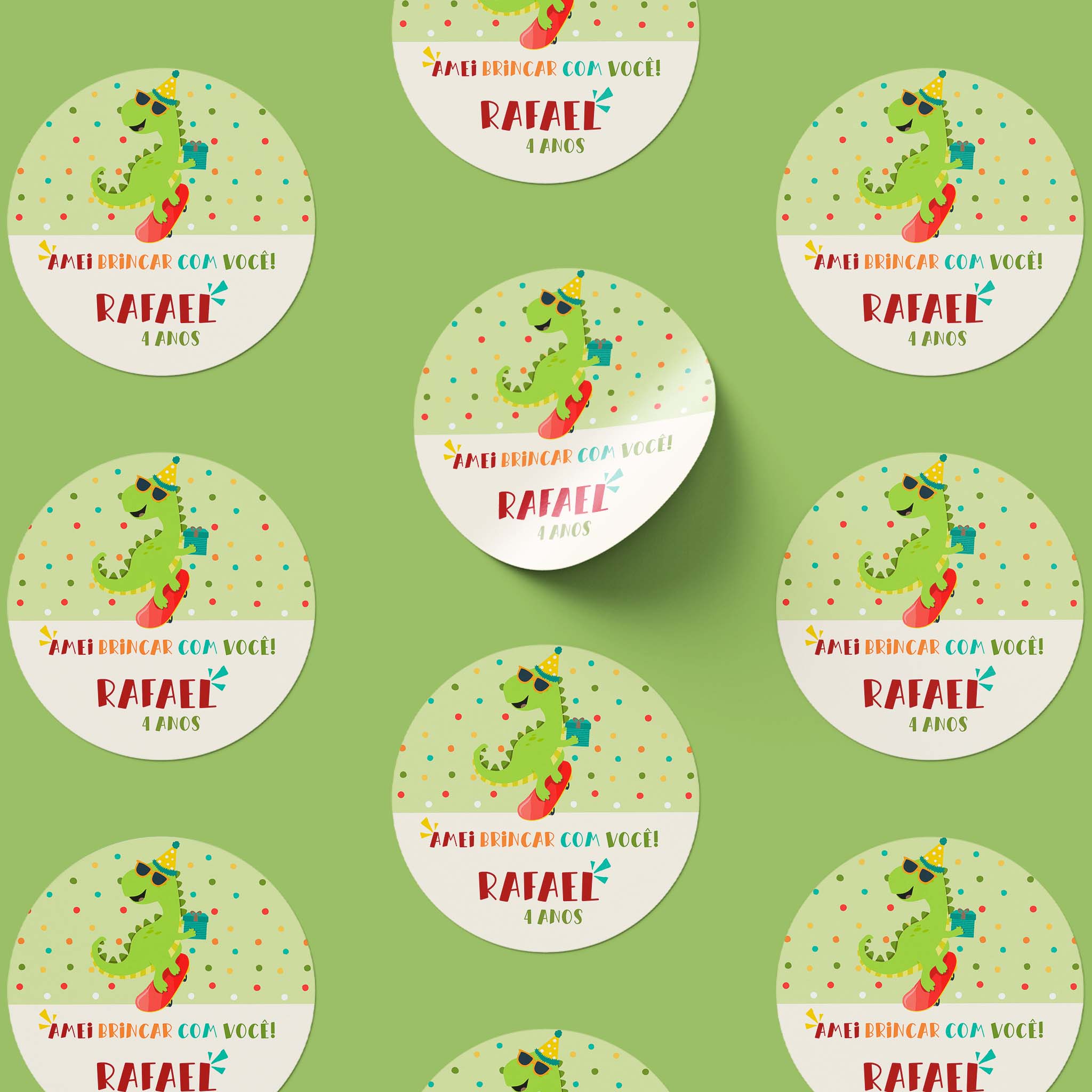 Tag Aniversário Dinossauro