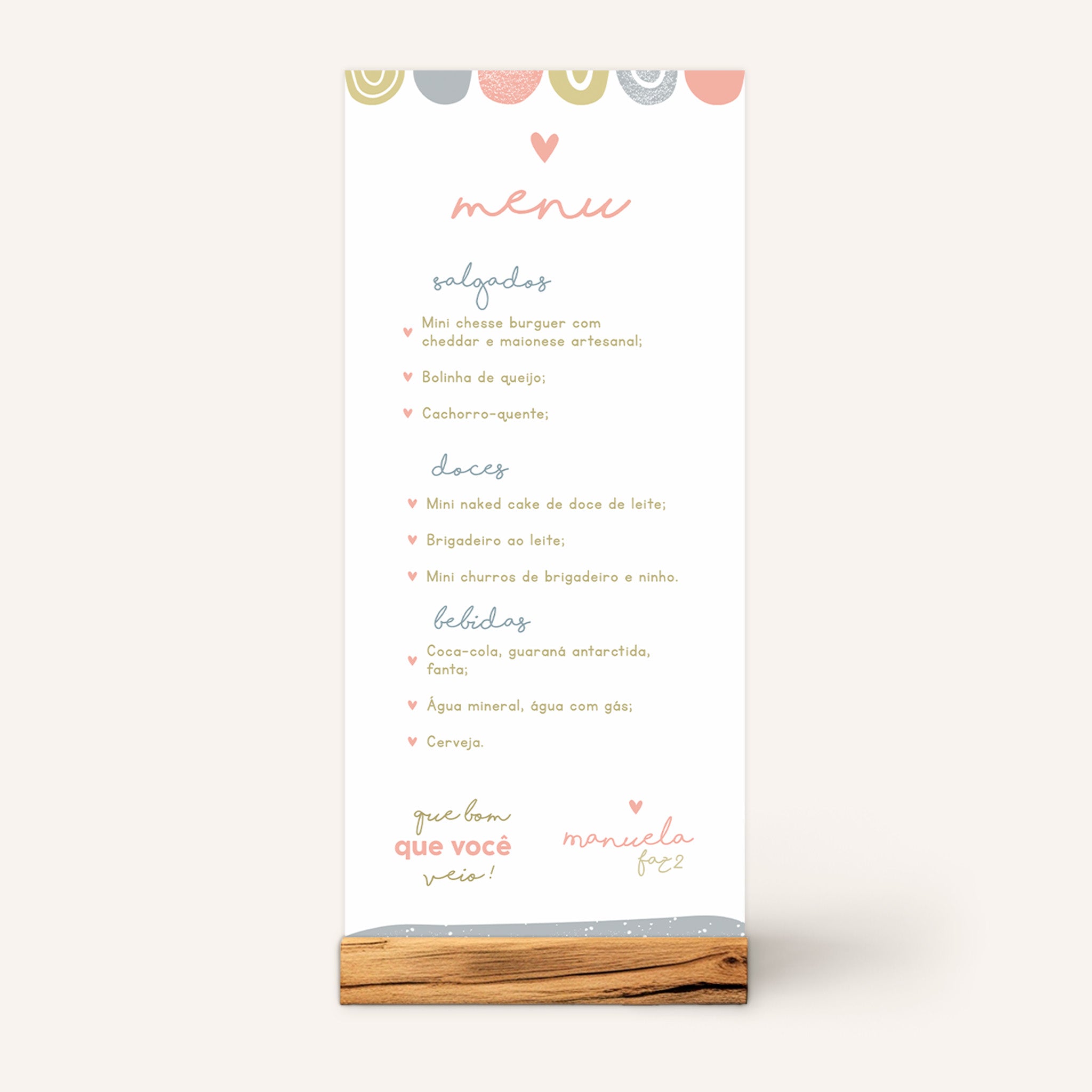 Menu Cardápio Aniversário Cores
