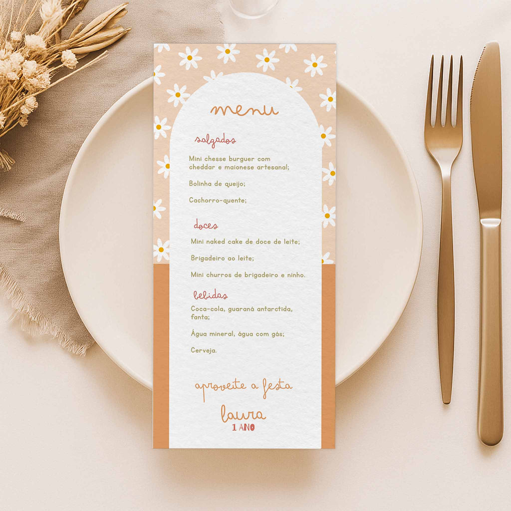Menu Cardápio Aniversário Margarida