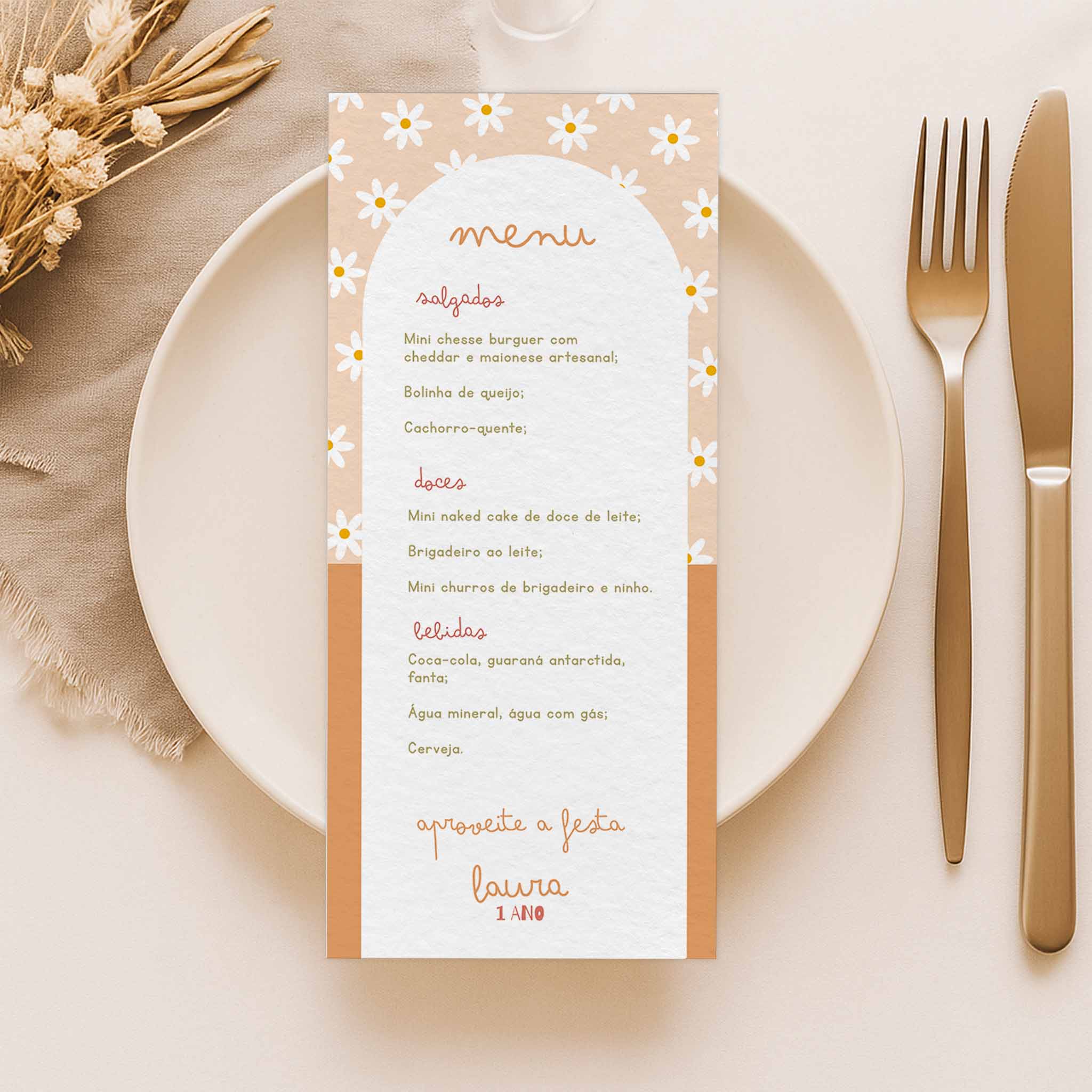 Menu Cardápio Aniversário Margarida