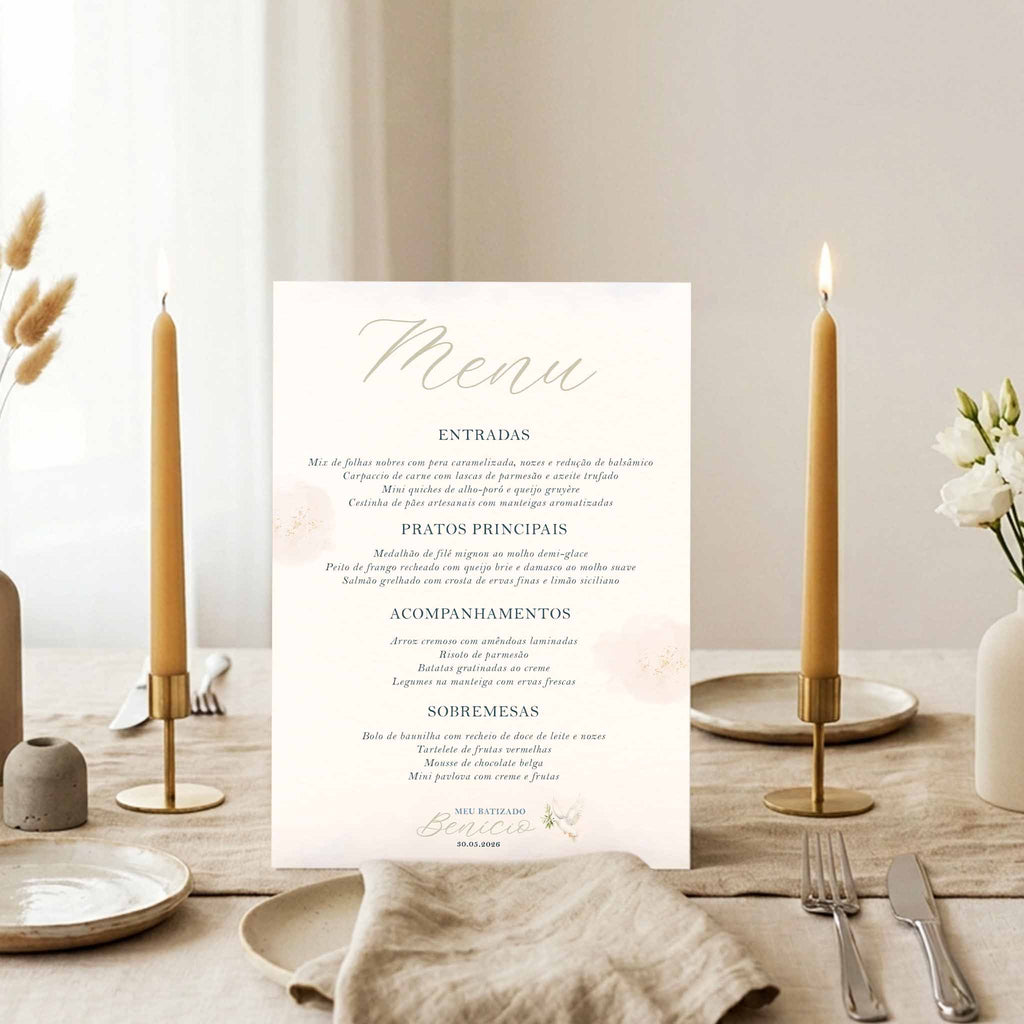 Menu Cardápio Batismo
