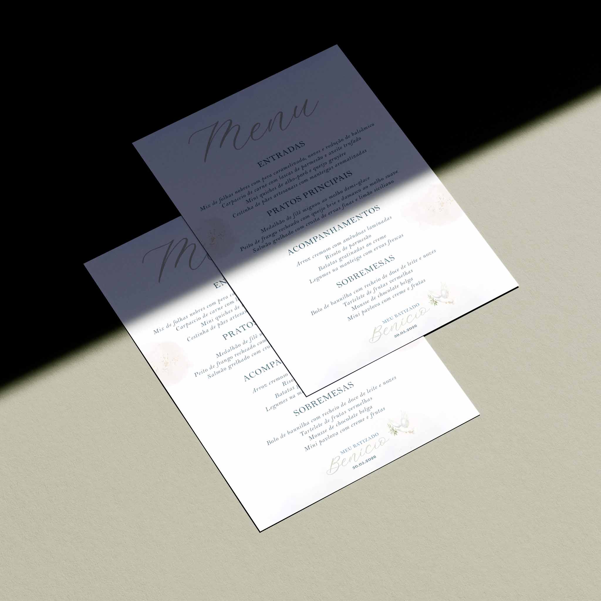 Menu Cardápio Batismo
