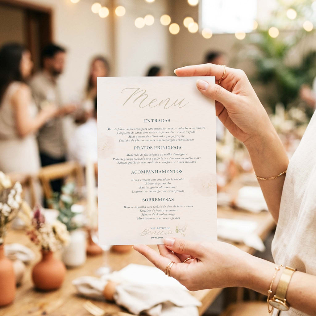 Menu Cardápio Batismo