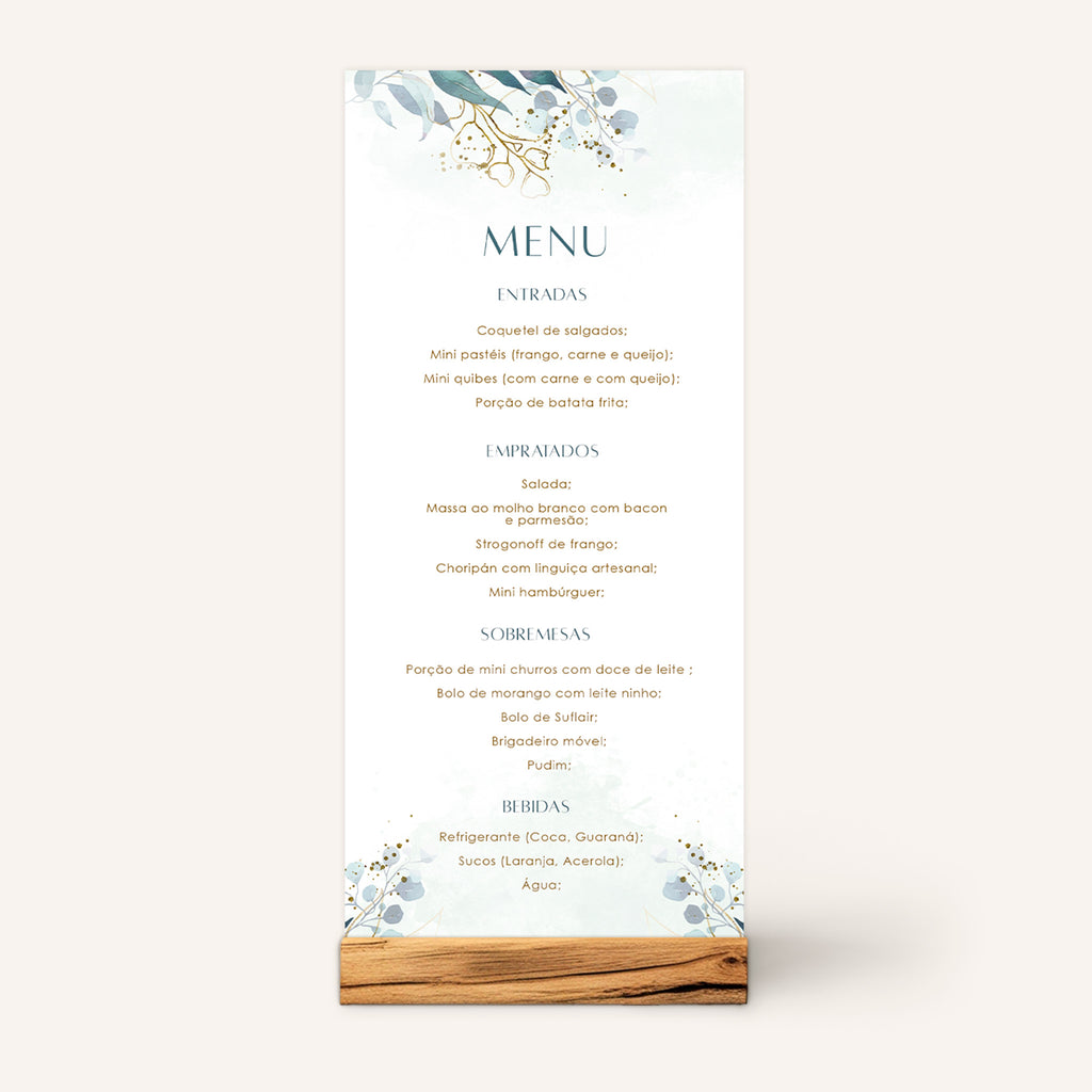 Menu Cardápio Minimalista