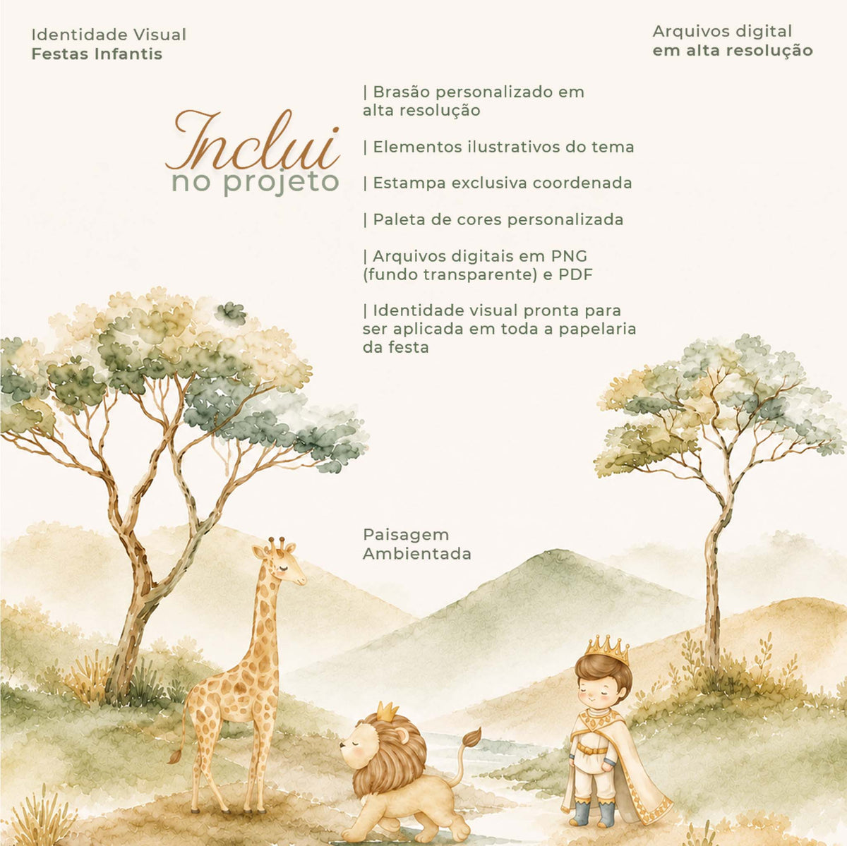 Identidade Visual Aniversário Pequeno Príncipe Safari