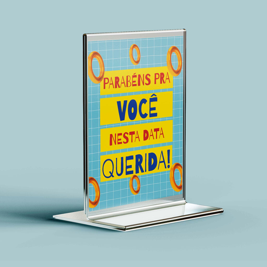 Cartão Centro de Mesa Aniversário Sonic