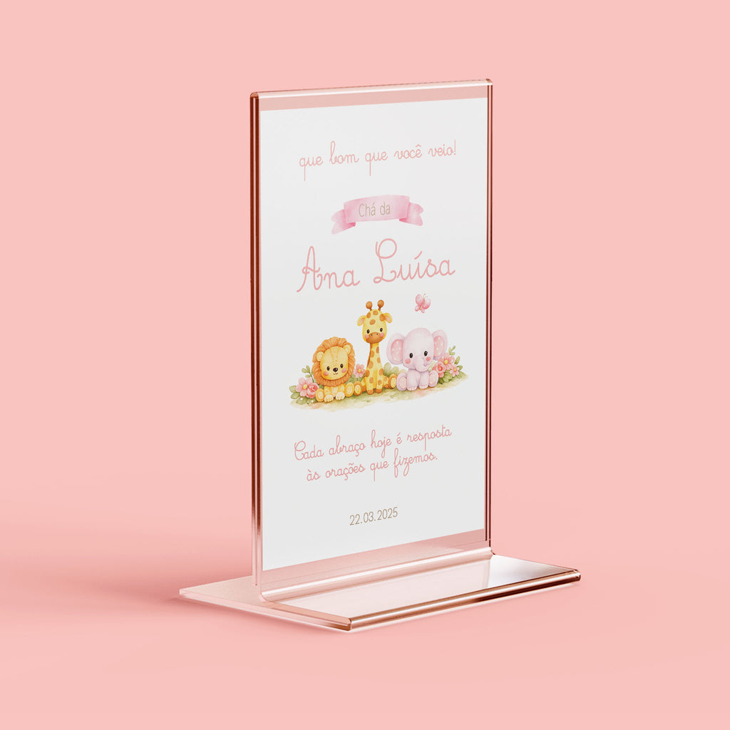 Cartão Agradecimento de Mesa Chá de Bebê Safari