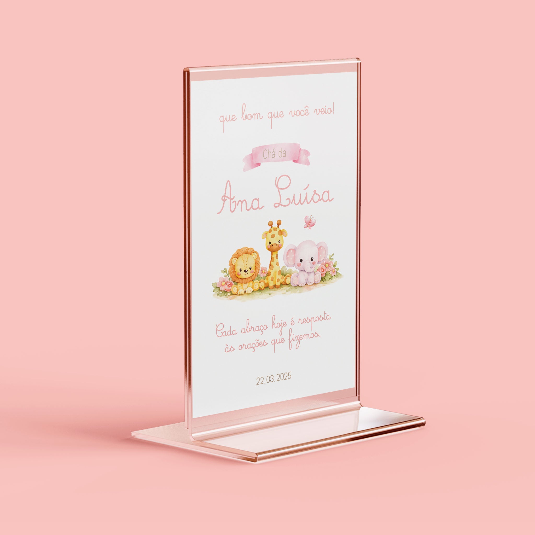 Cartão Agradecimento de Mesa Chá de Bebê Safari