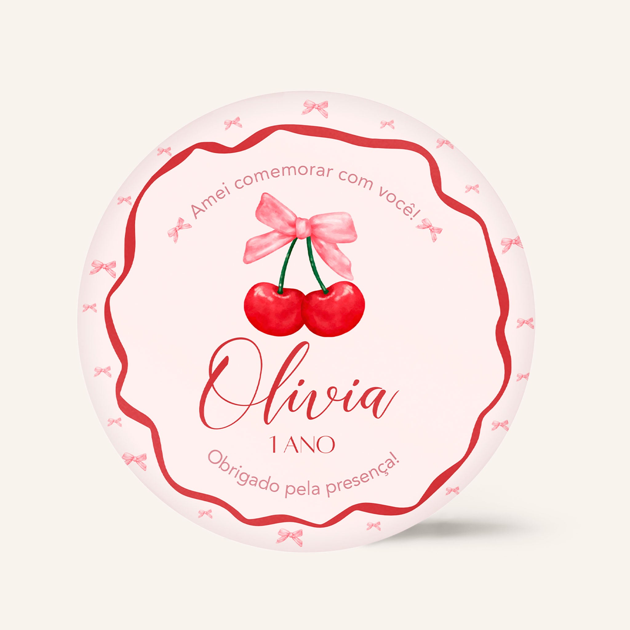 Tag Aniversário Cereja