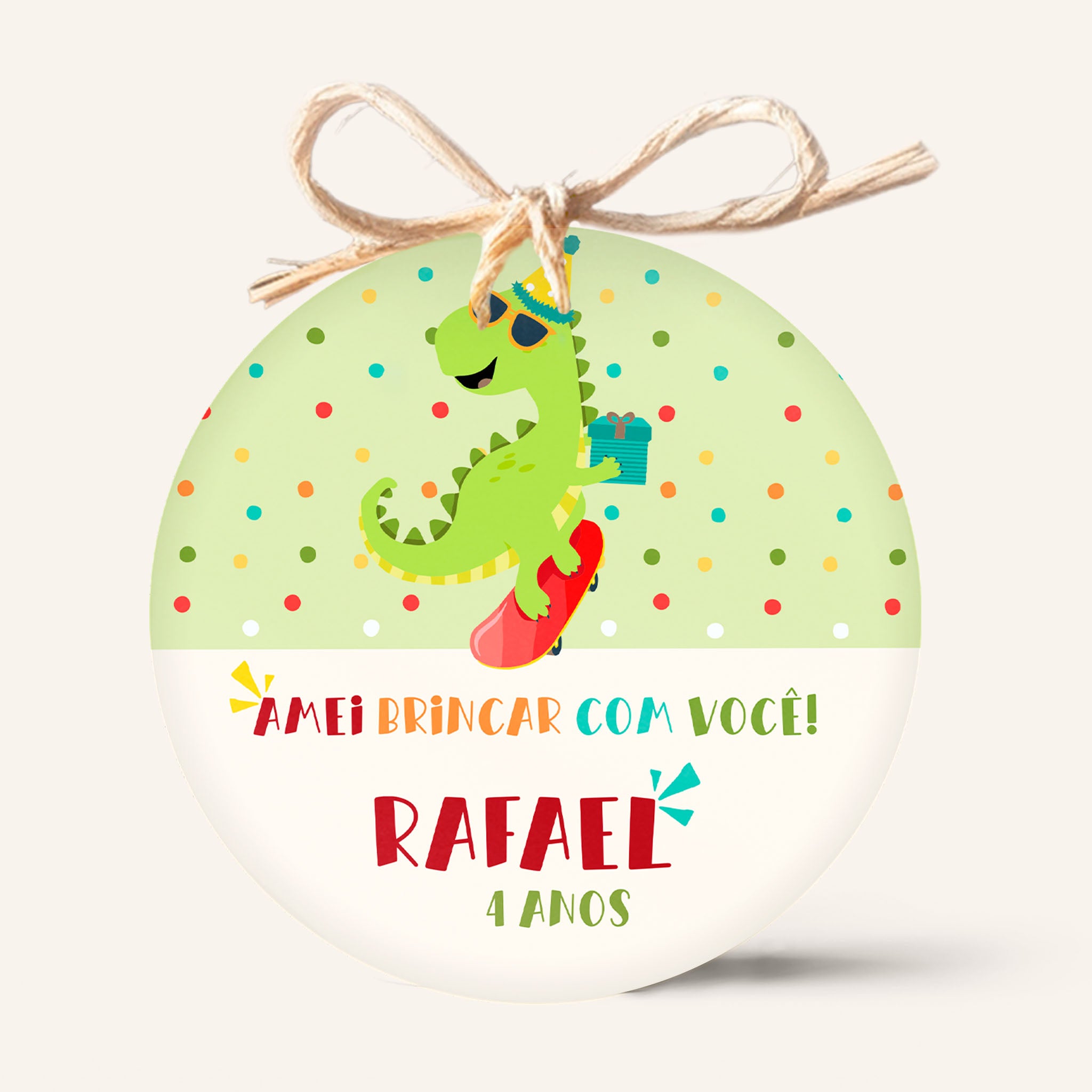 Tag | Adesivo Aniversário Dinossauro