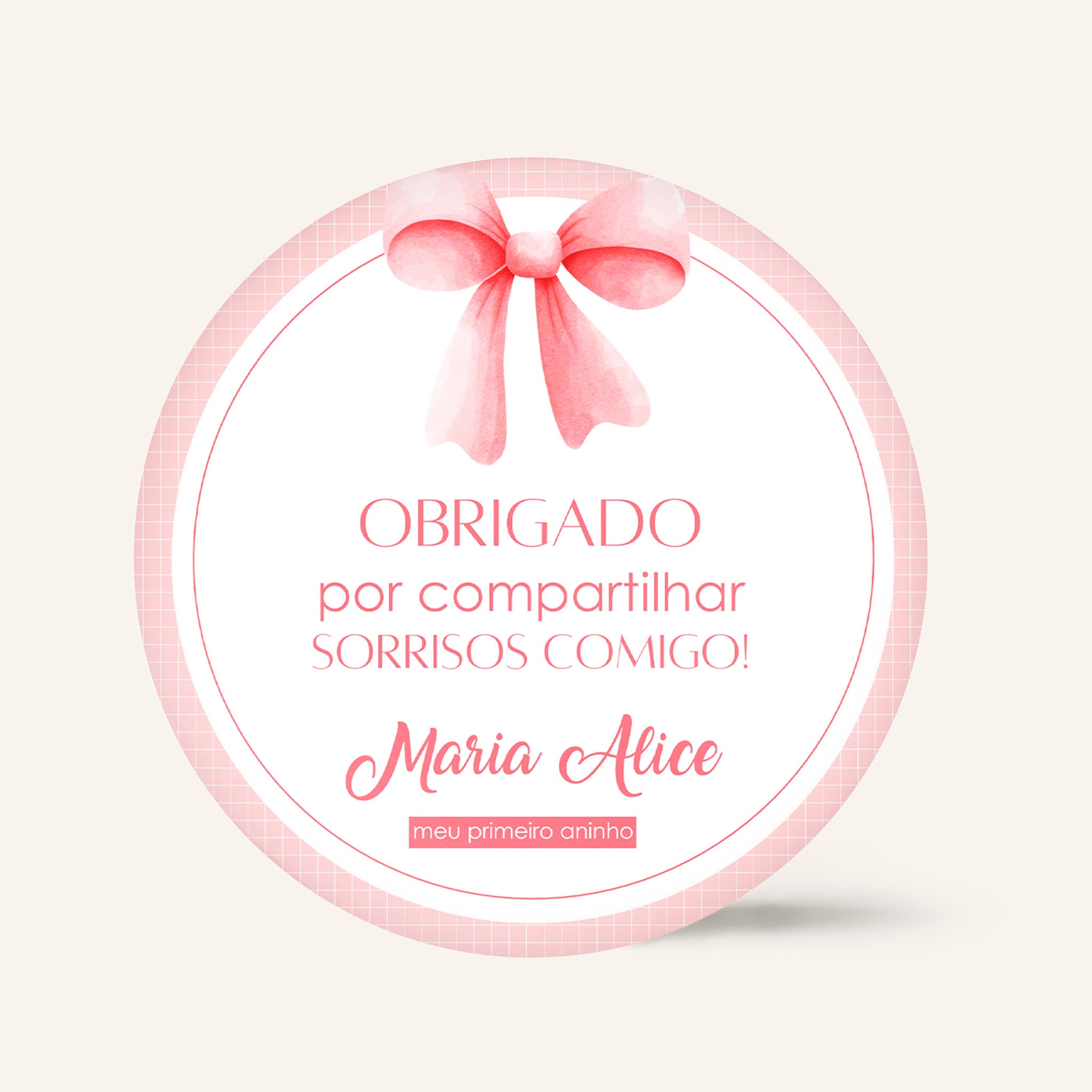 Tag Aniversário Laço