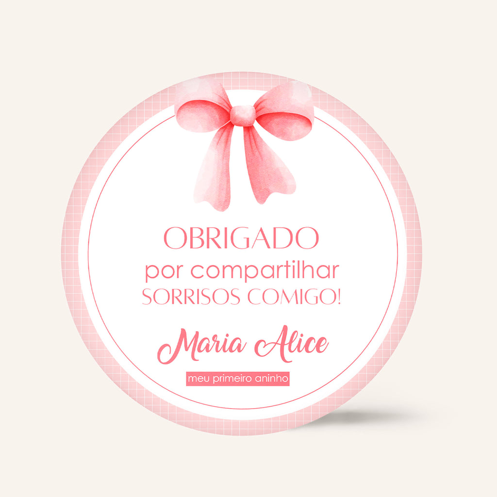 Tag Aniversário Laço