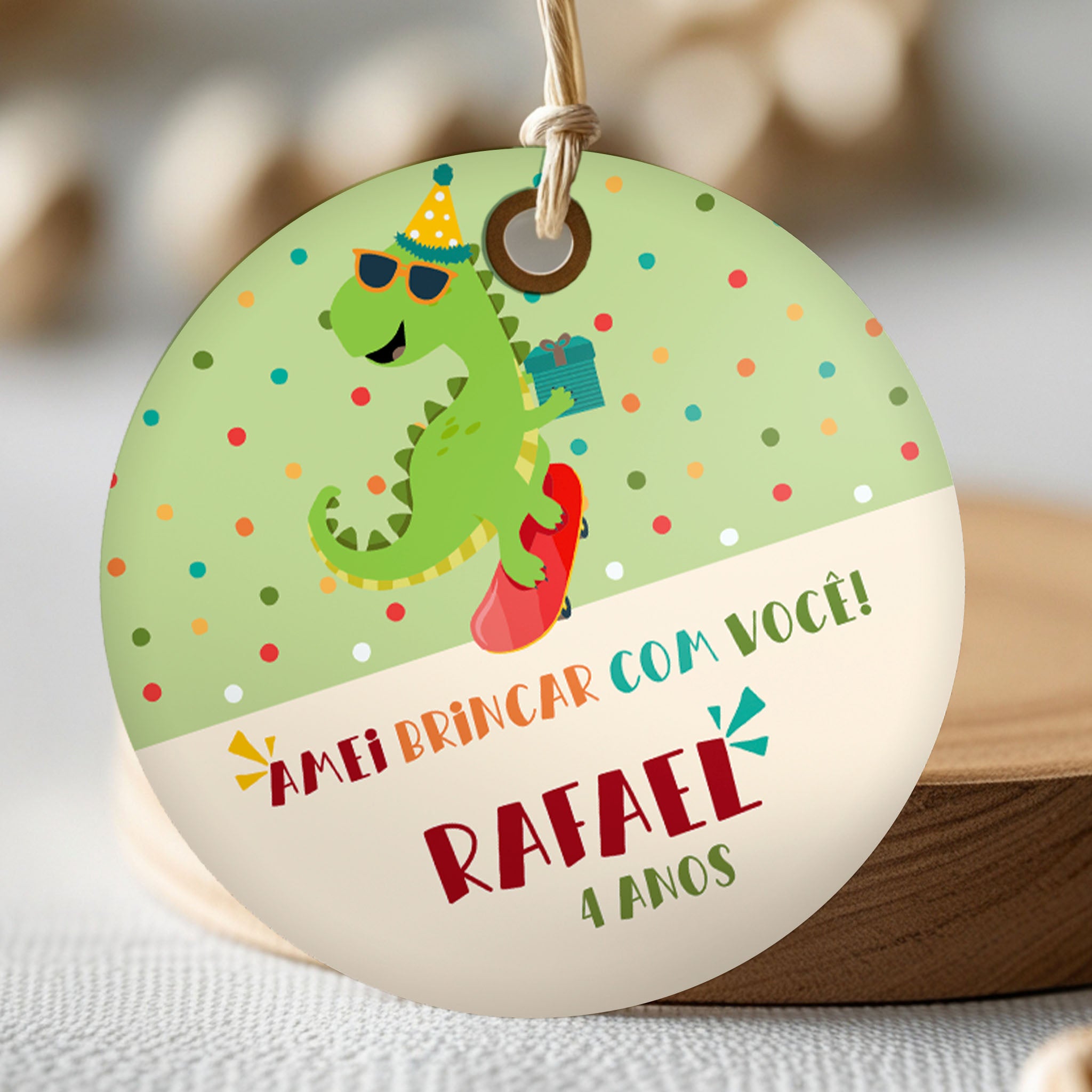 Tag | Adesivo Aniversário Dinossauro