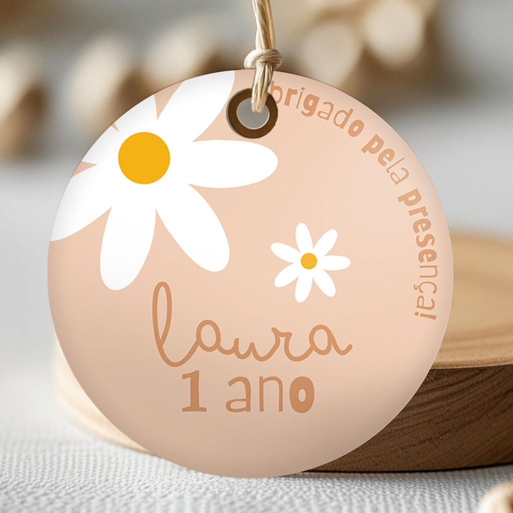 Tag | Adesivo Aniversário Margarida