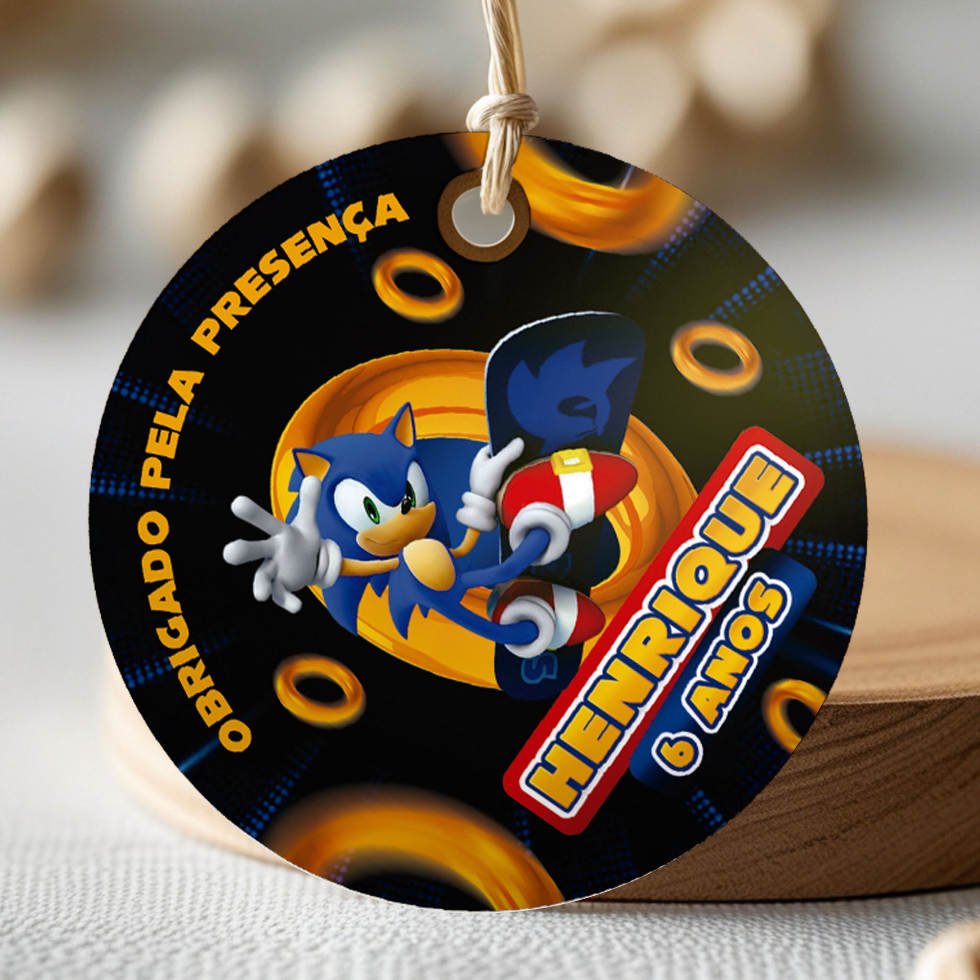 Tag | Adesivo Aniversário Sonic