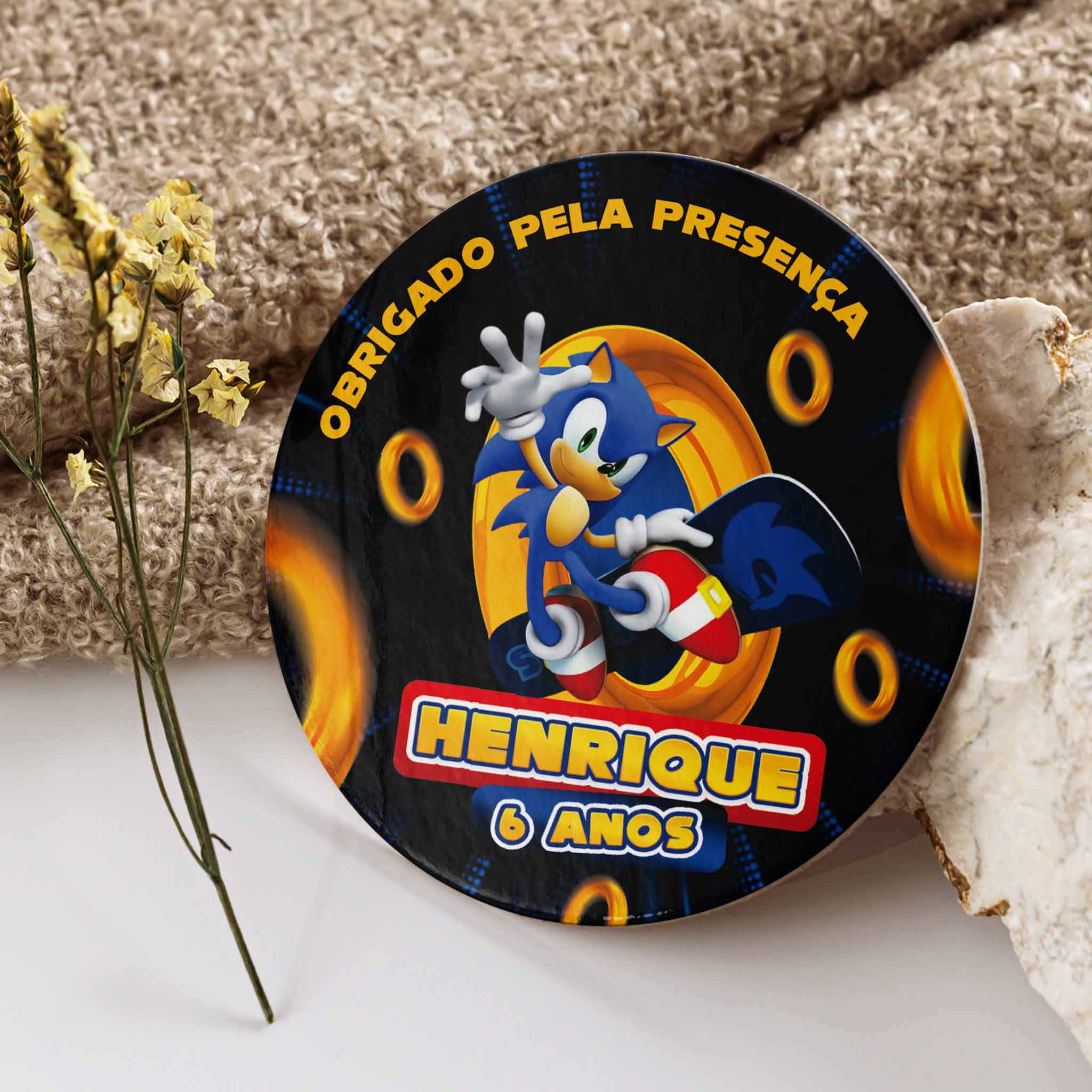 Tag Aniversário Sonic