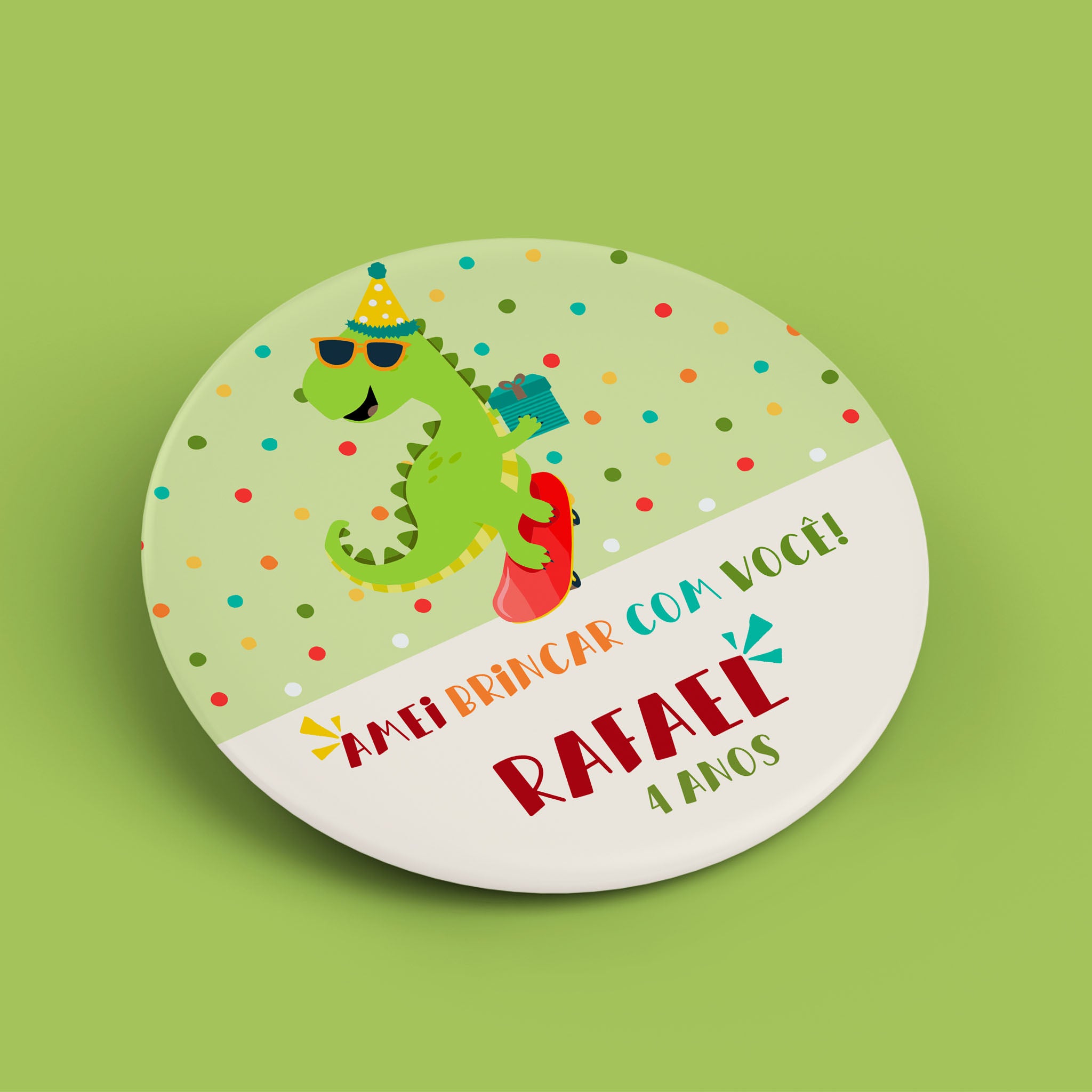 Tag Aniversário Dinossauro