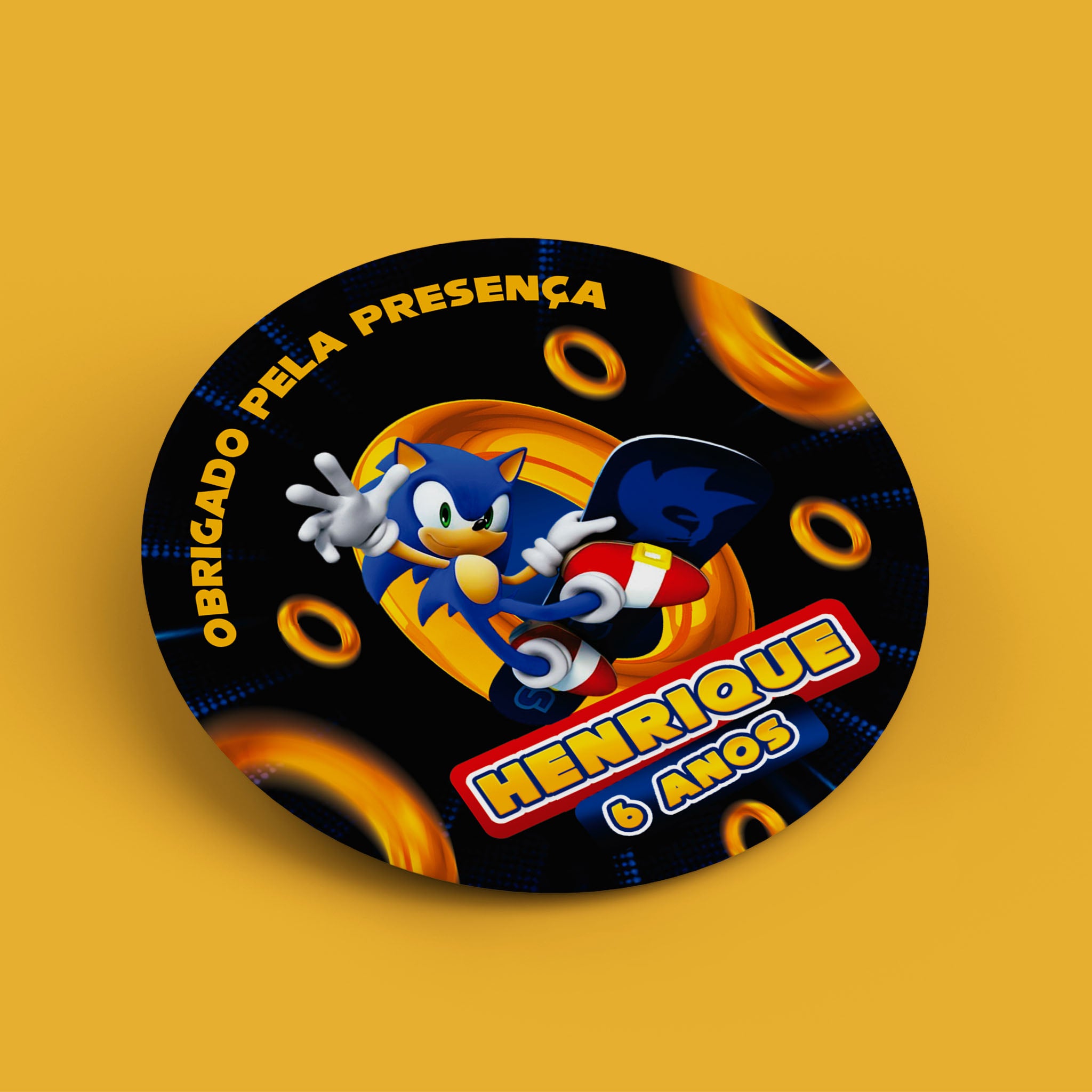 Tag Aniversário Sonic