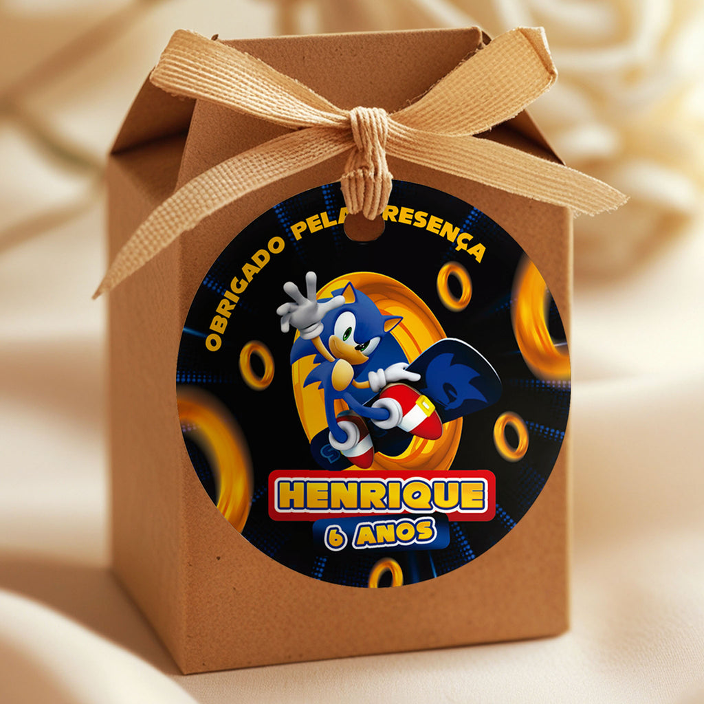 Tag | Adesivo Aniversário Sonic
