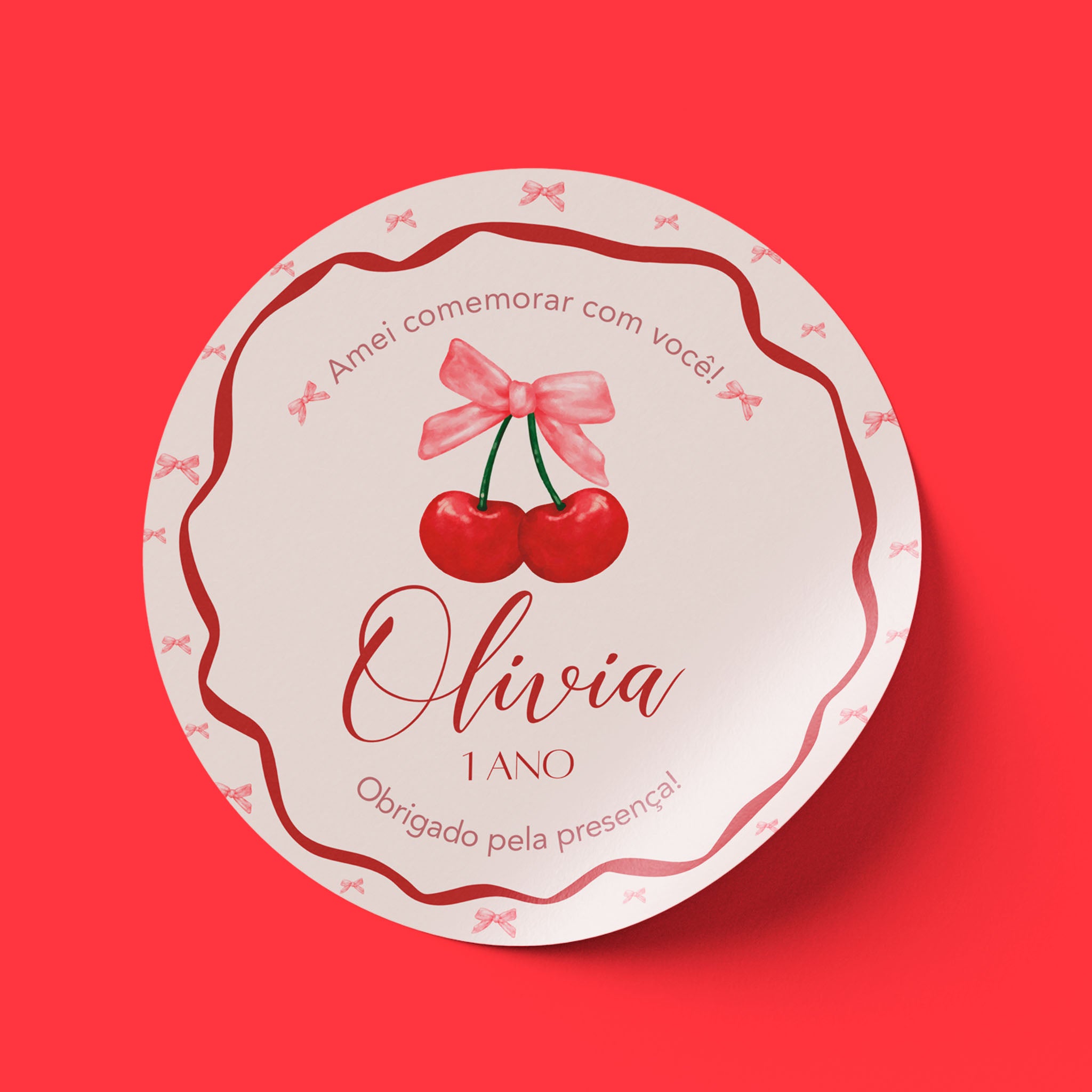 Tag Aniversário Cereja